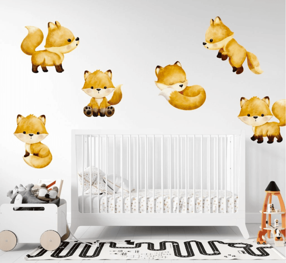 Textile wall sticker "Foxes"