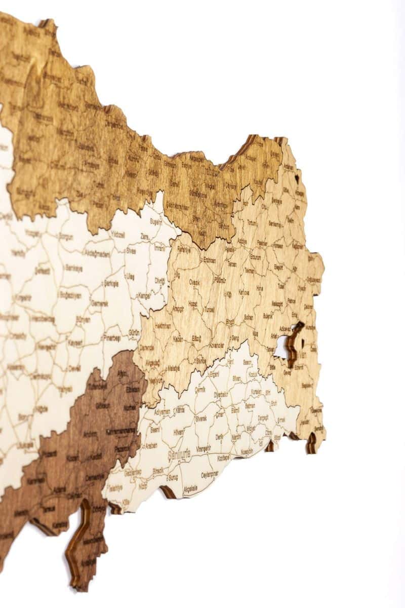 Turkey Wooden Map