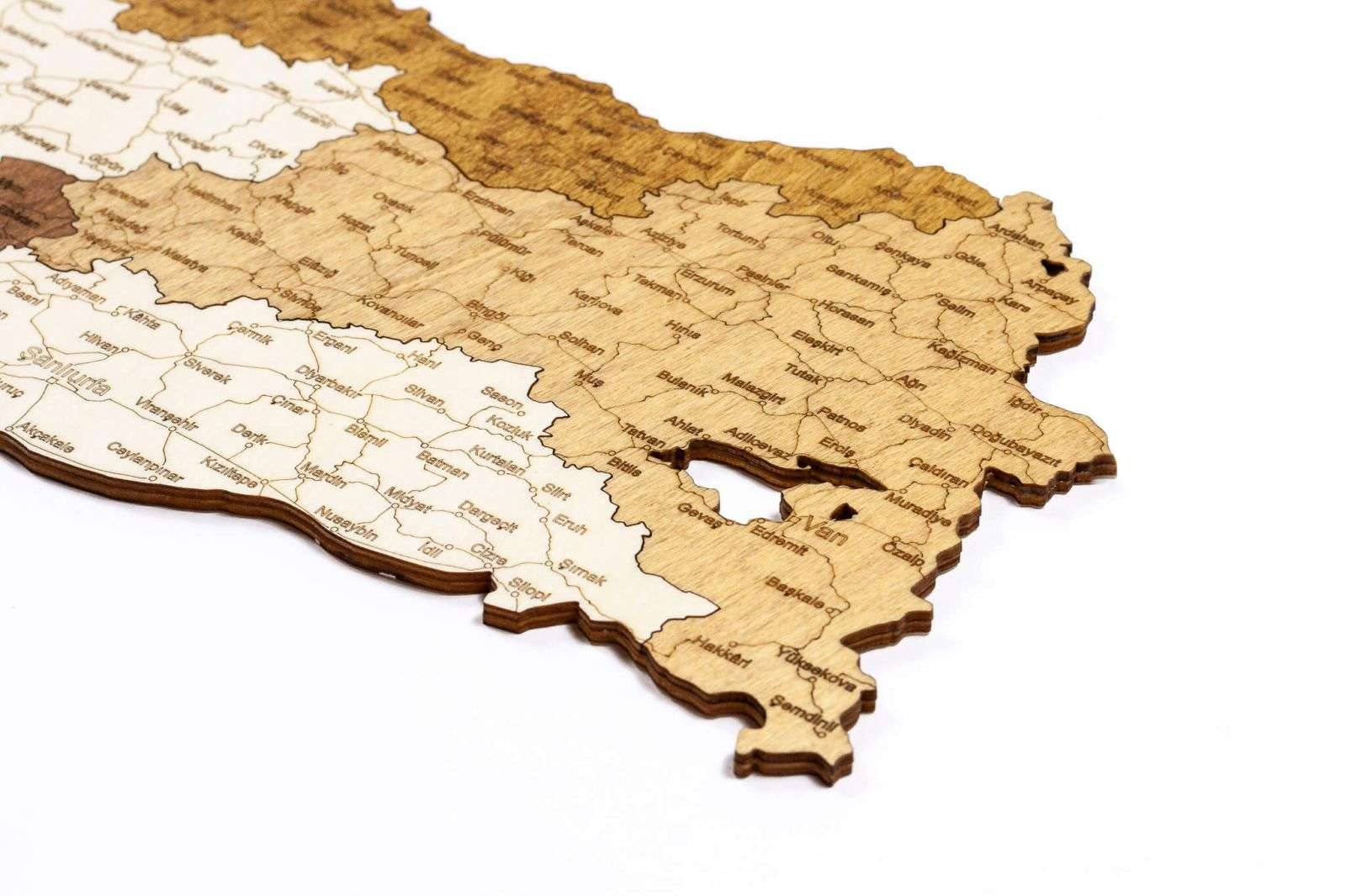 Turkey Wooden Map