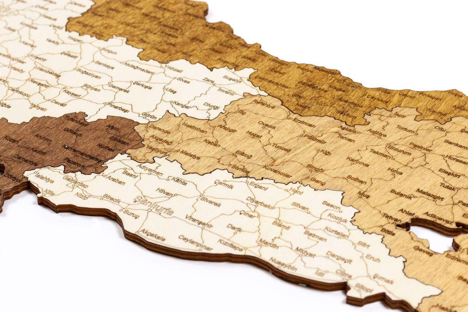 Turkey Wooden Map