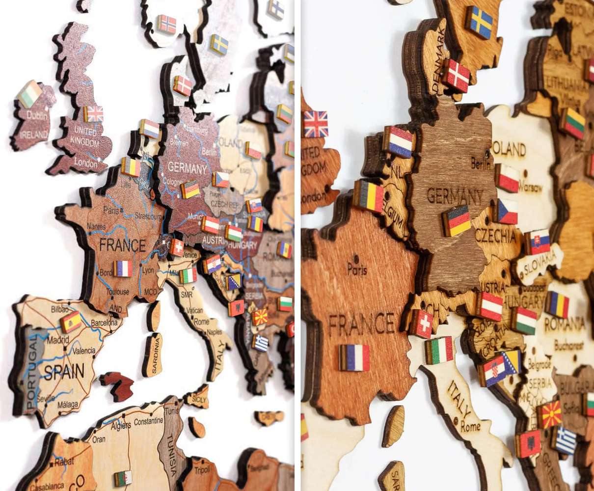 Drewniana mapa czy pełnokolorowa mapa? Jaka jest między nimi różnica?