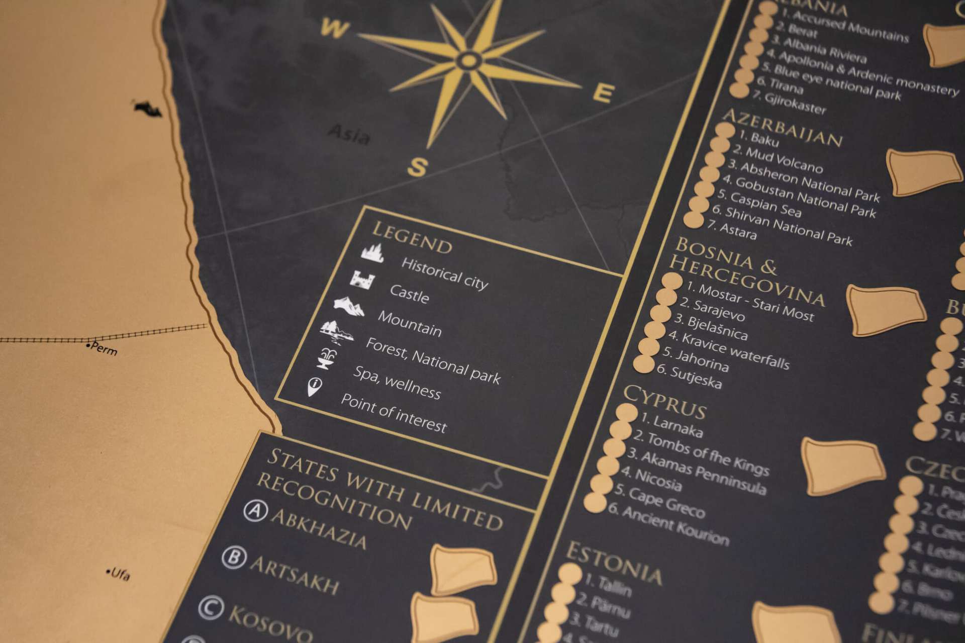 Scratch map of Europe