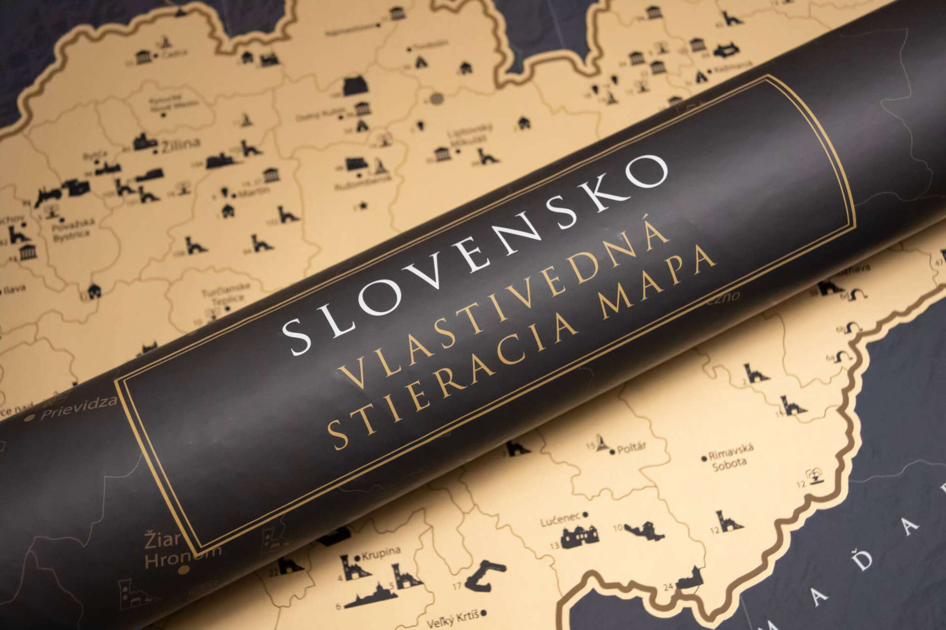 Scratch off map of Slovakia - topographical map