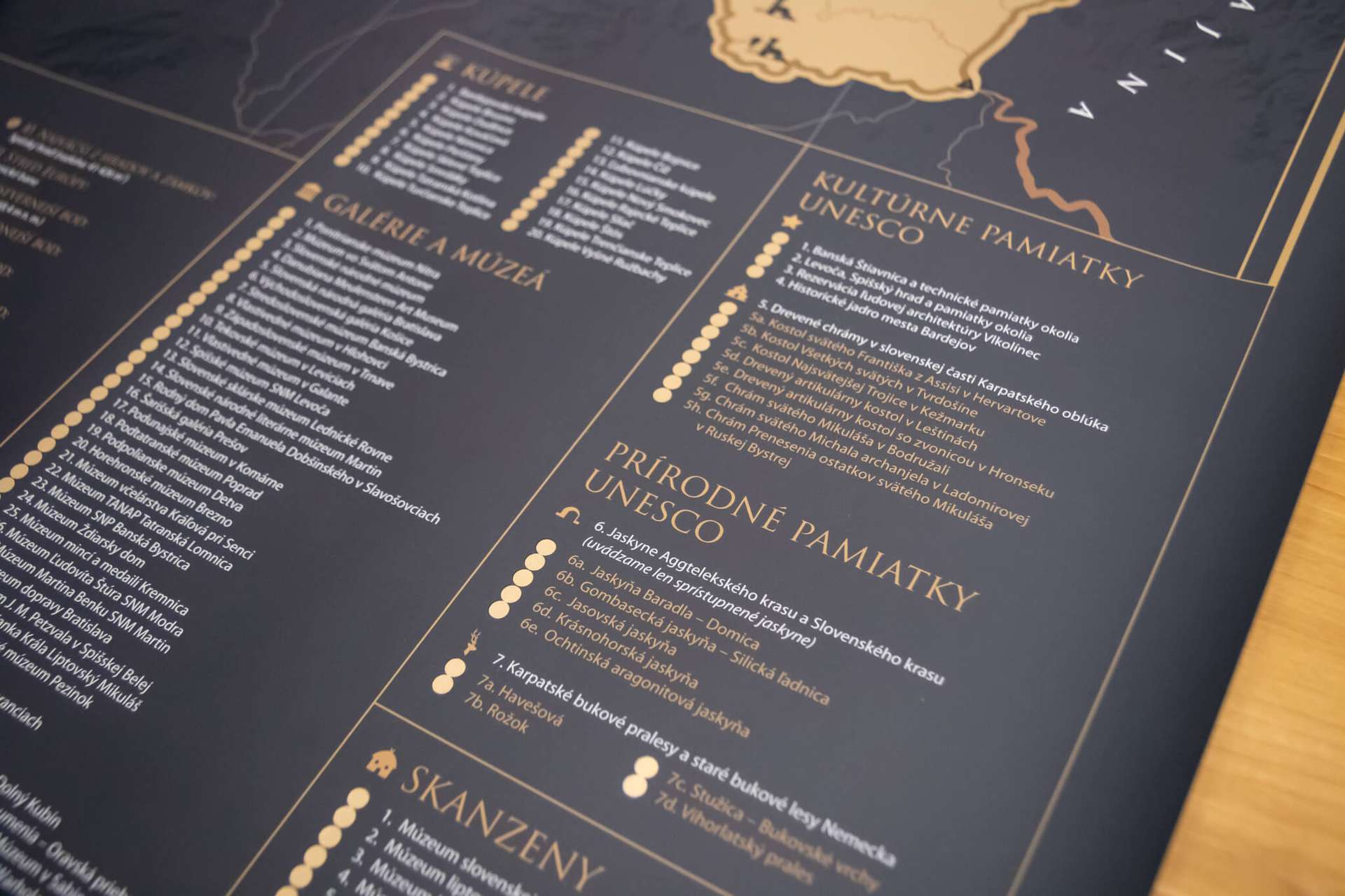 Scratch off map of Slovakia - topographical map