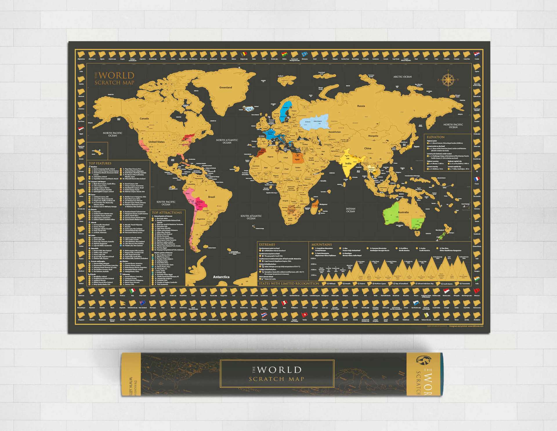 Scratch off map of the world