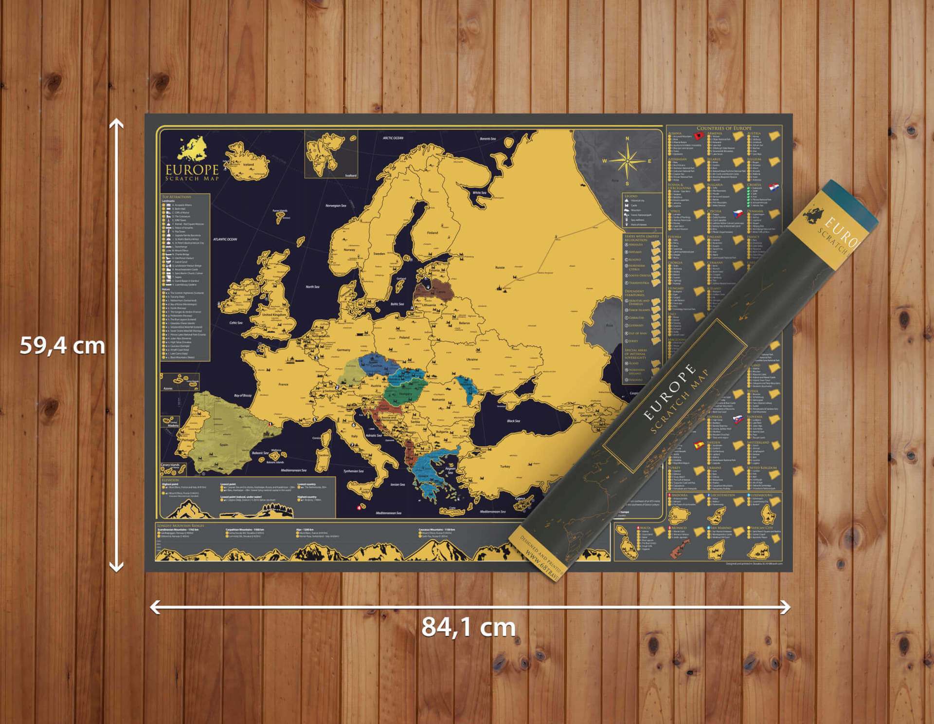 Scratch map of Europe