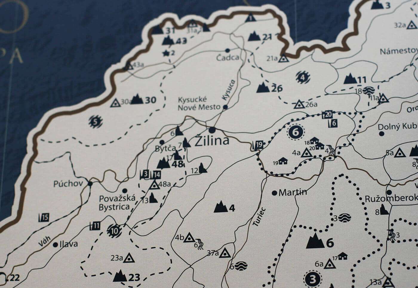 Scratch off map of Slovakia - natural history