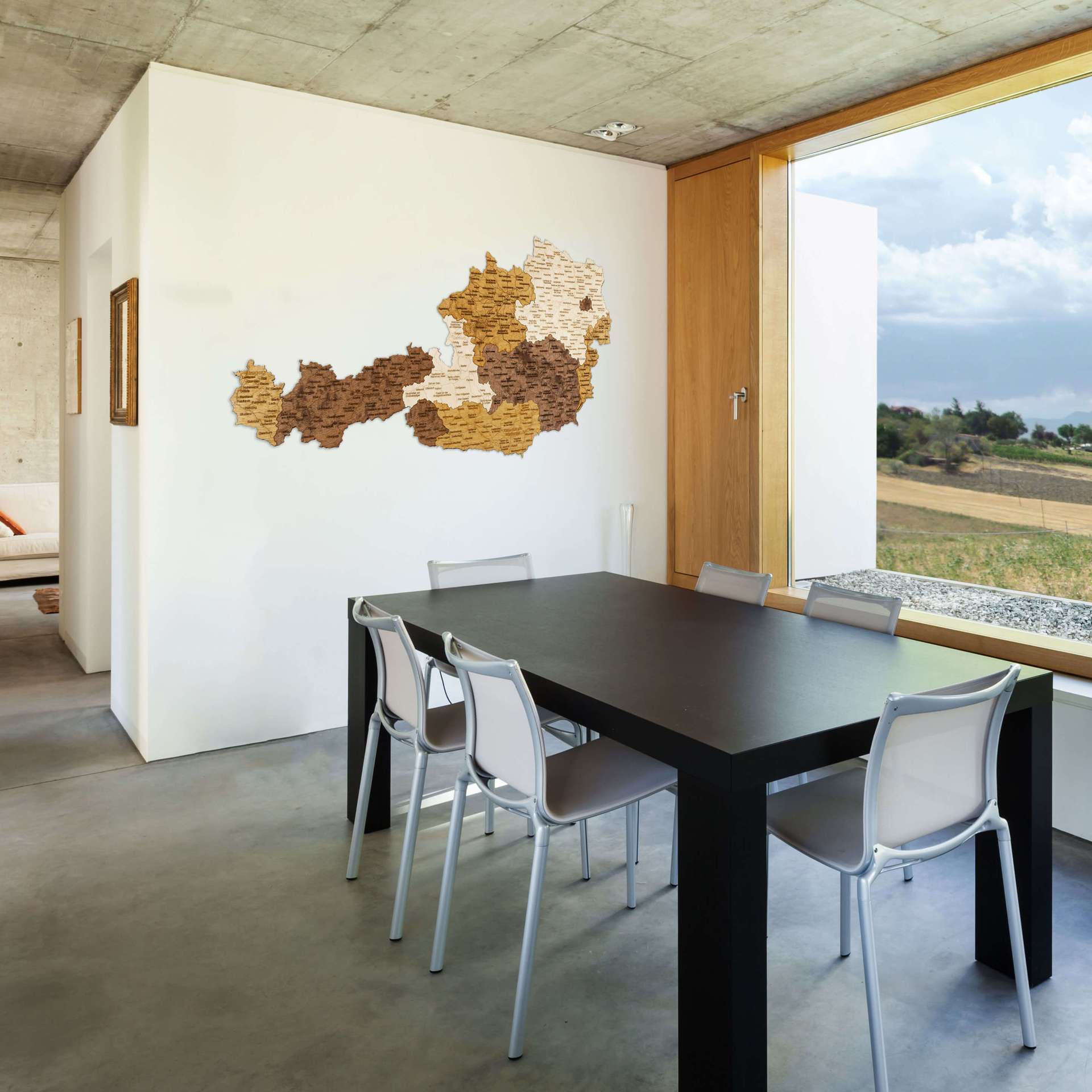 Wooden Map of Austria