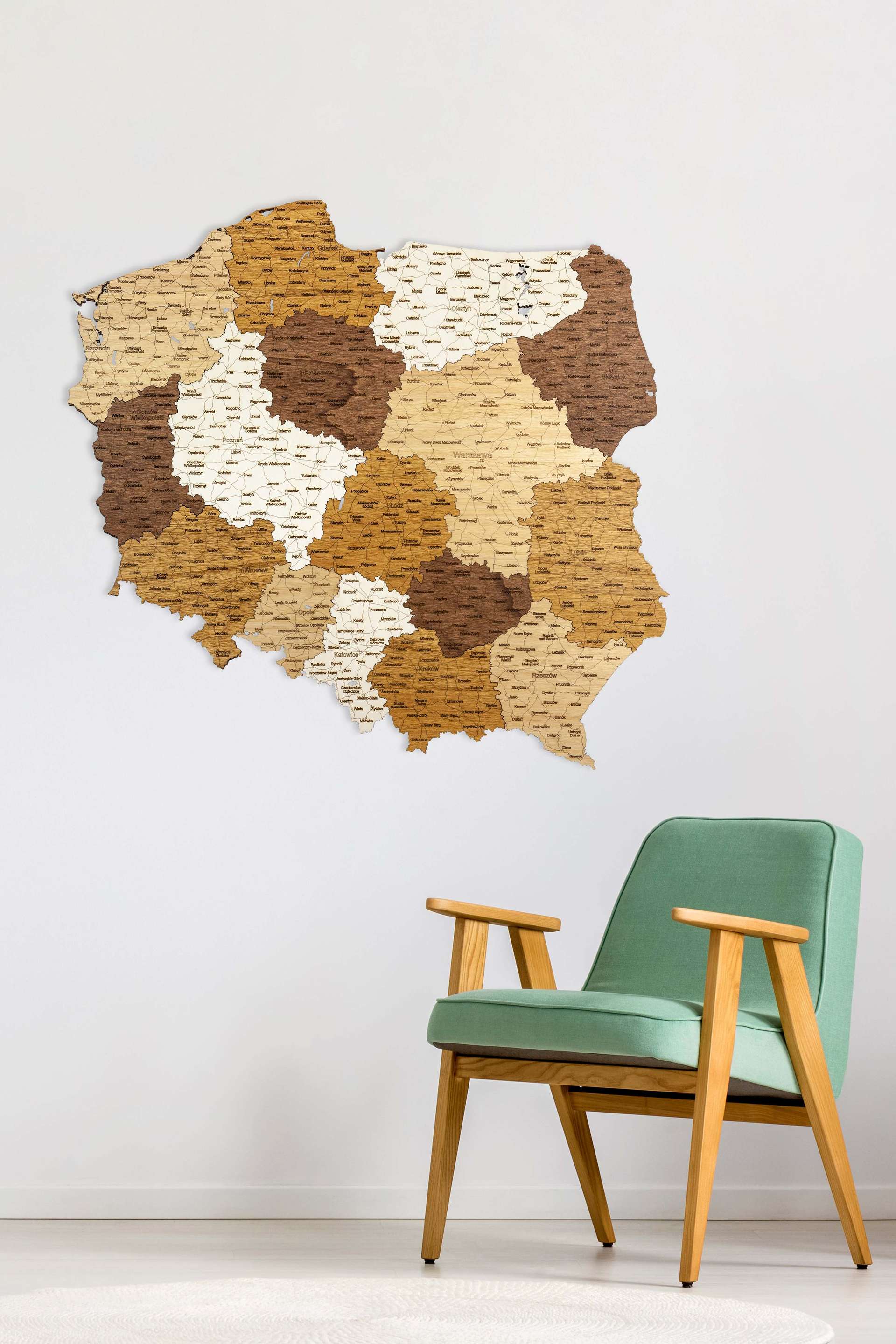 Holzwandkarte von Polen