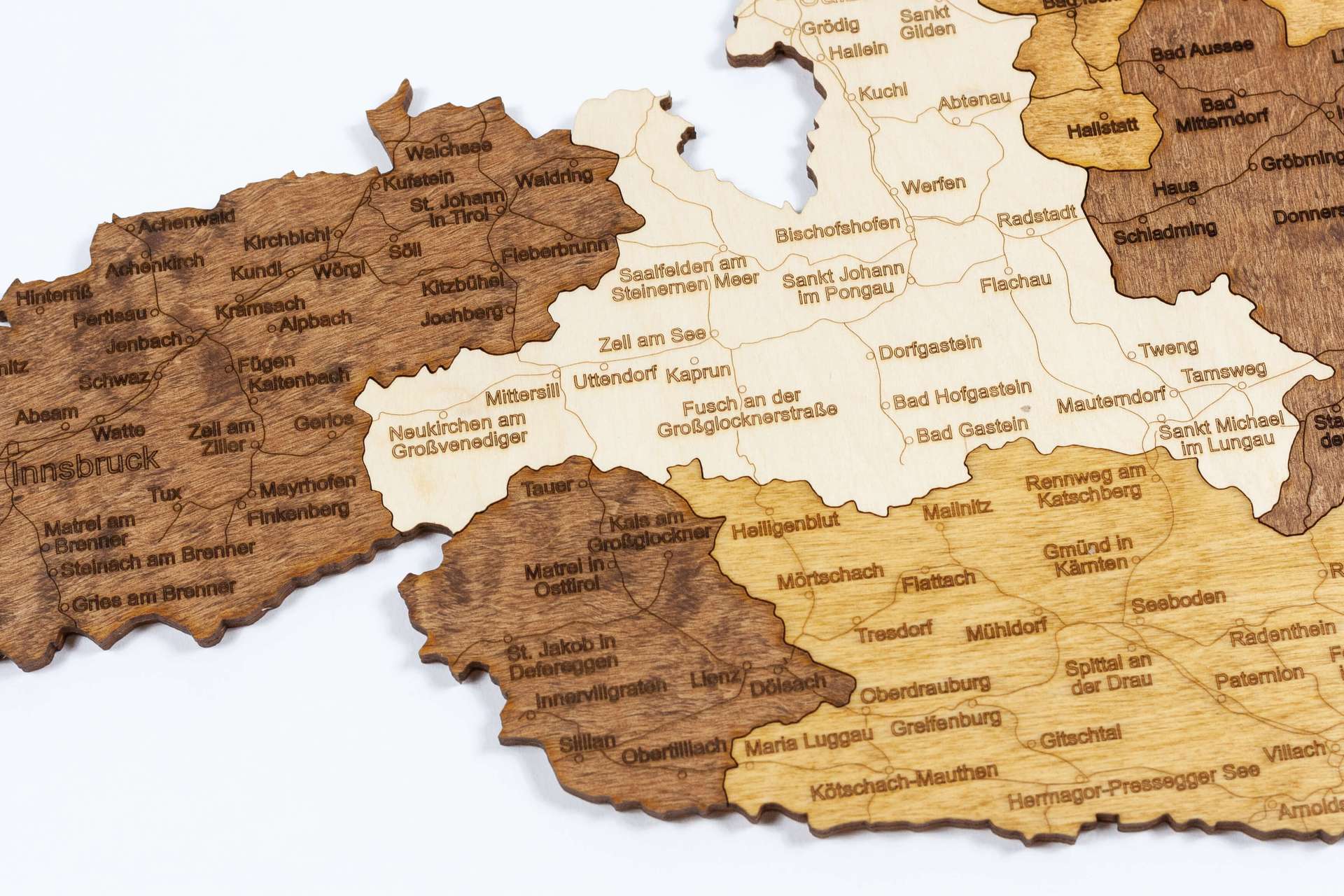 Wooden Map of Austria
