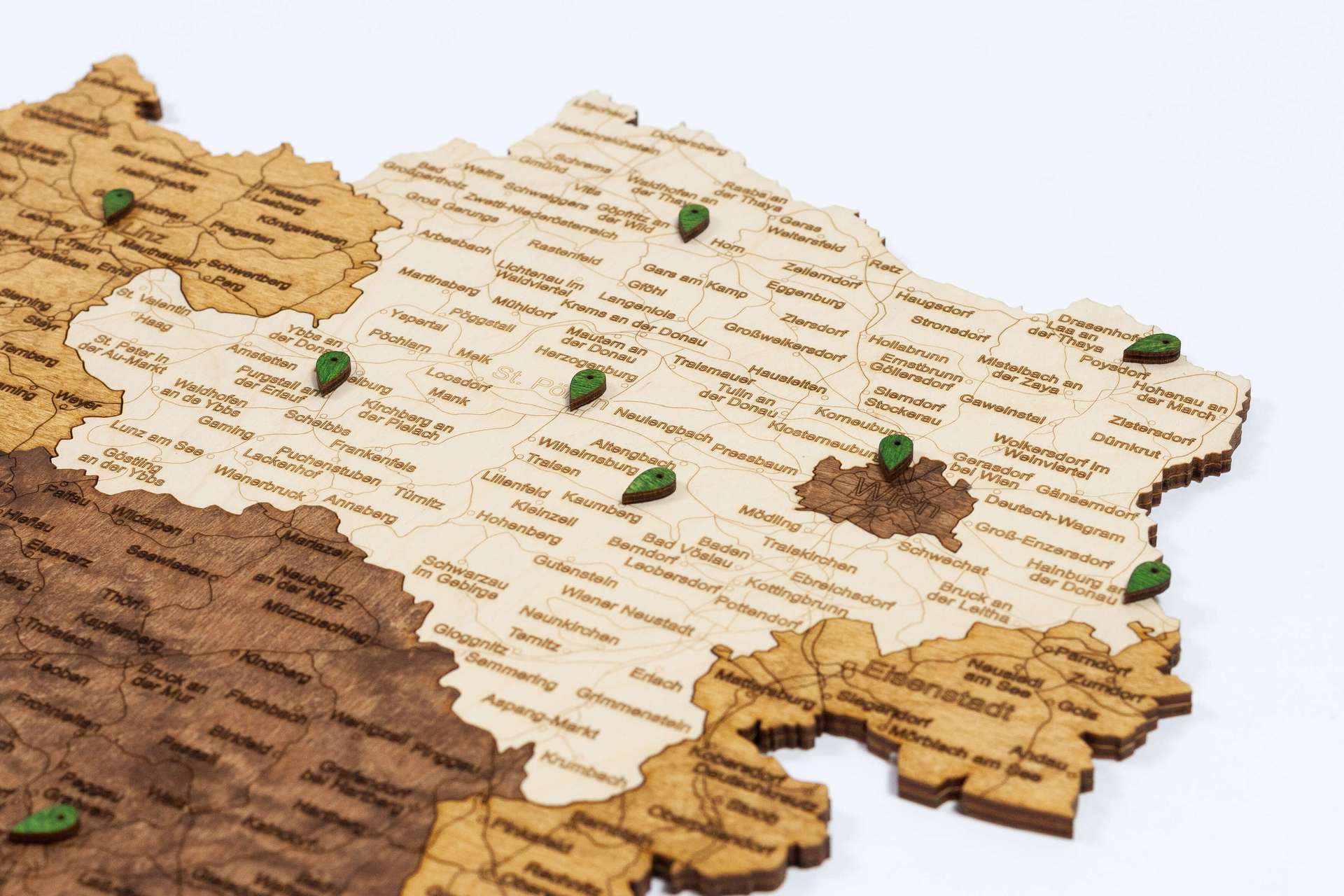 Wooden Map of Austria