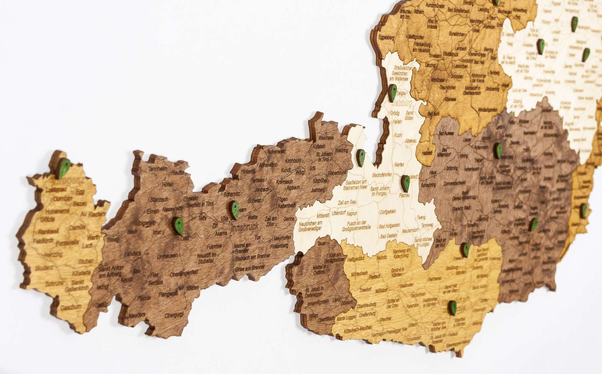 Wooden Map of Austria