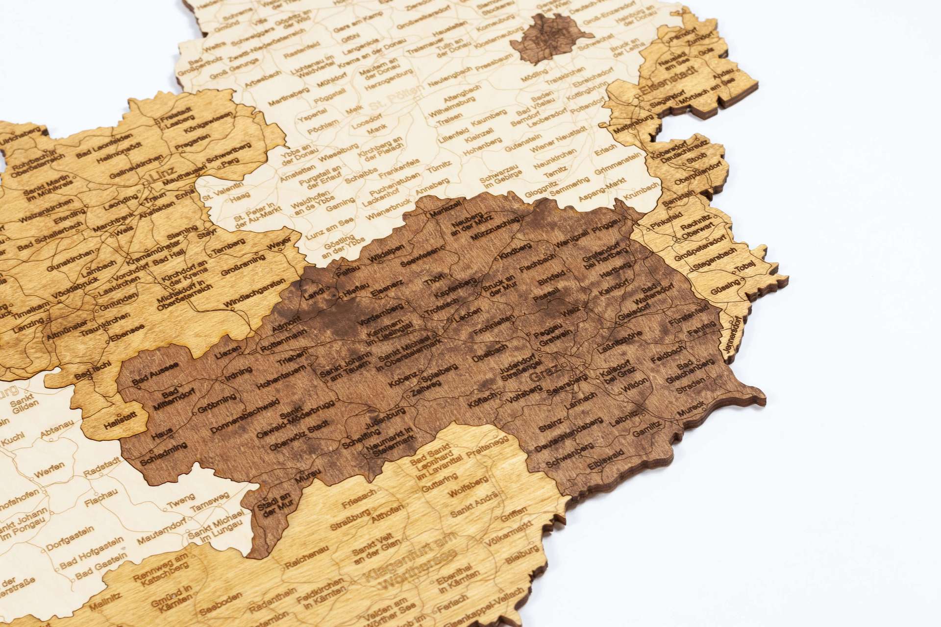 Wooden Map of Austria