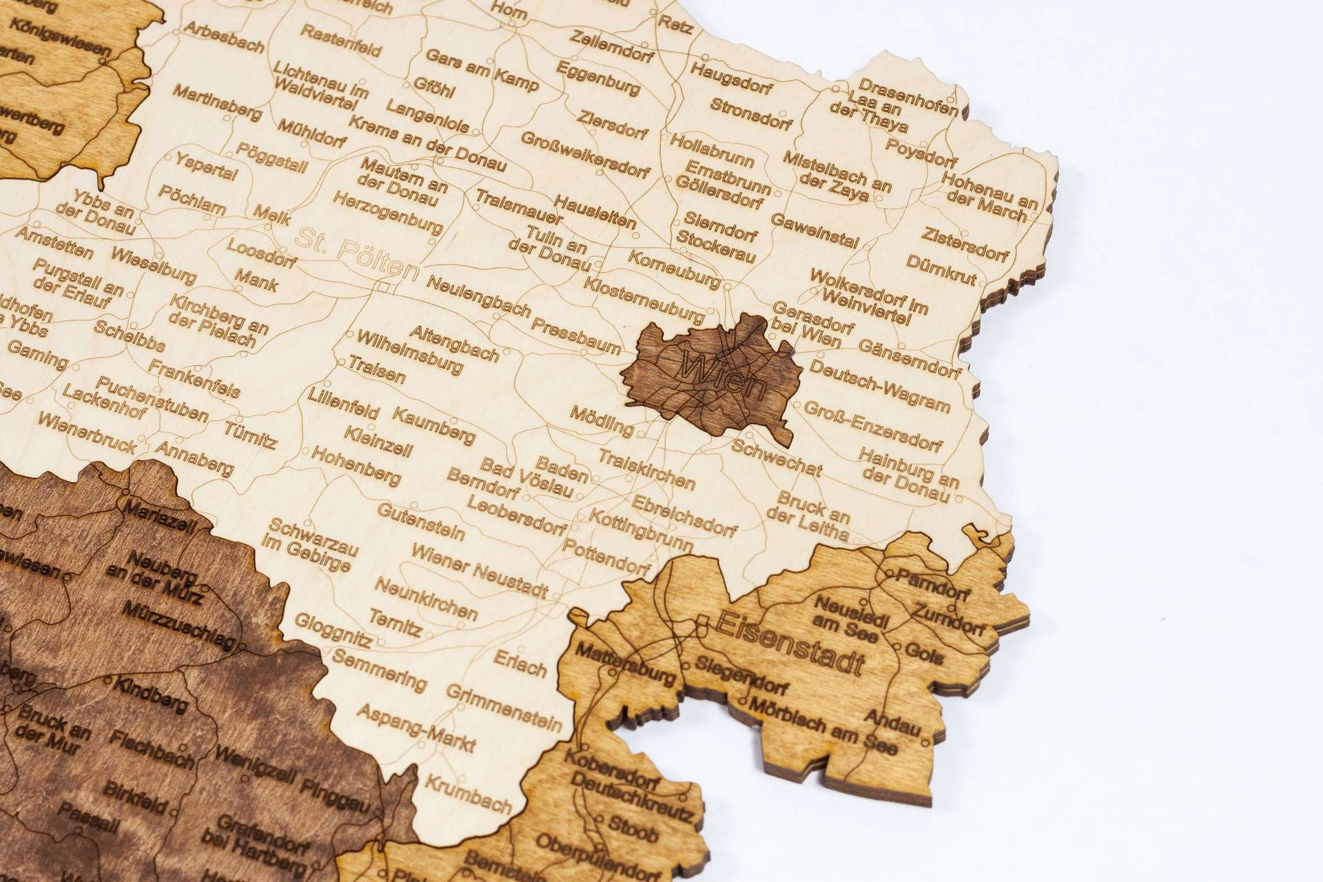 Wooden Map of Austria