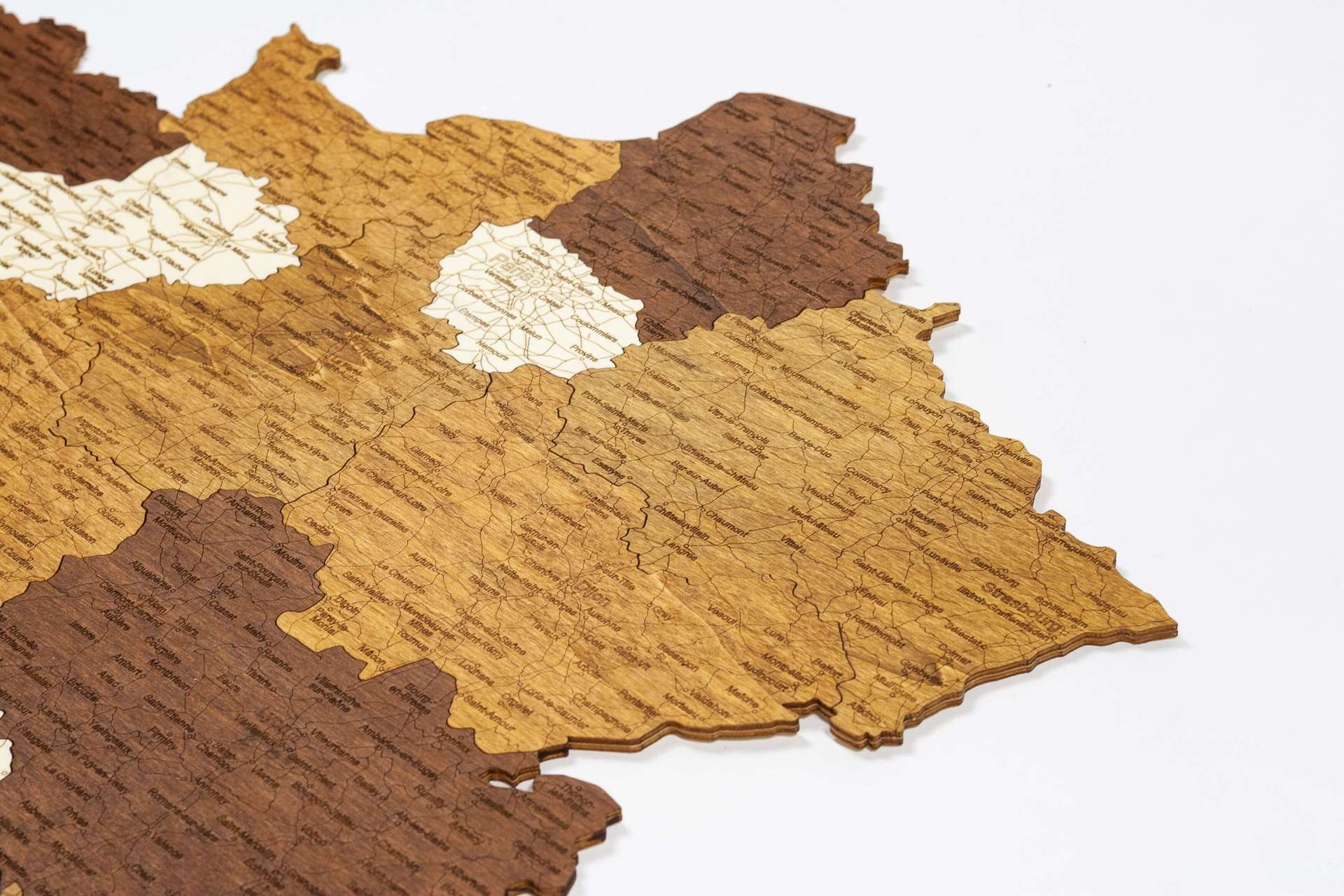 Wooden Map of France