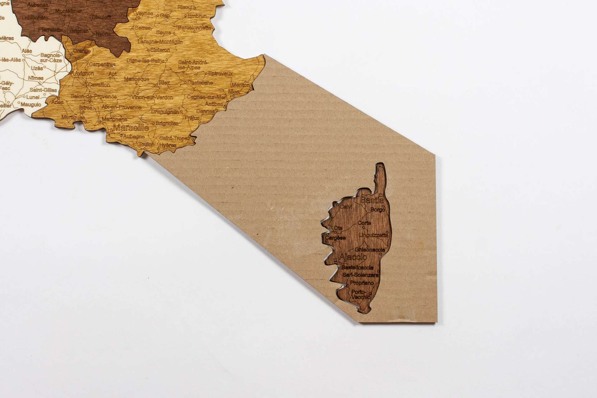 Wooden Map of France