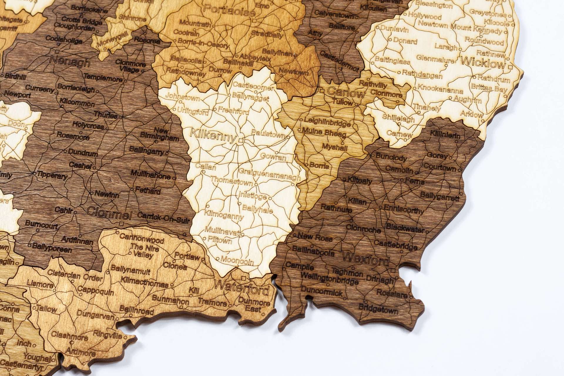 Mapa da Irlanda em madeira