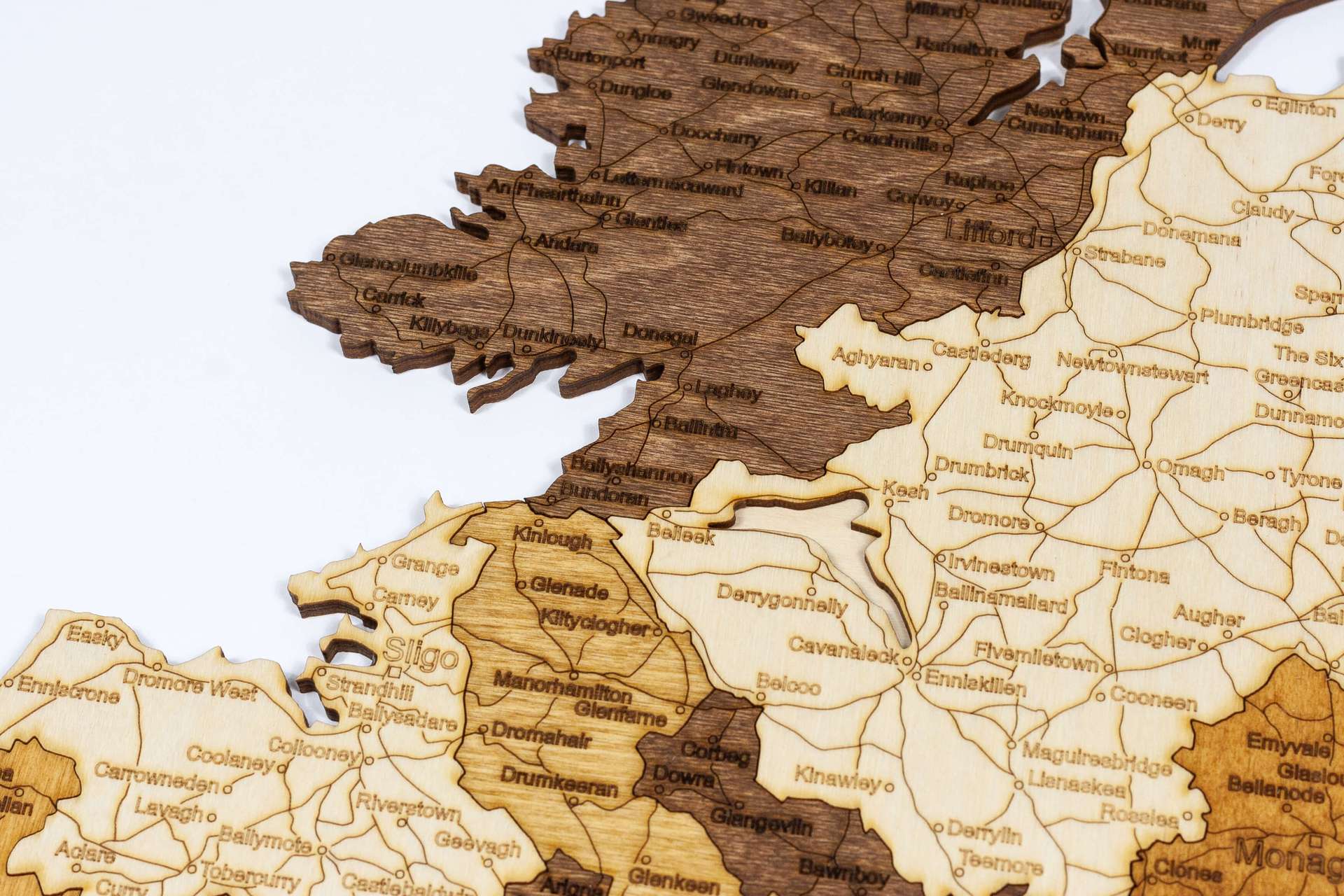 Mapa da Irlanda em madeira