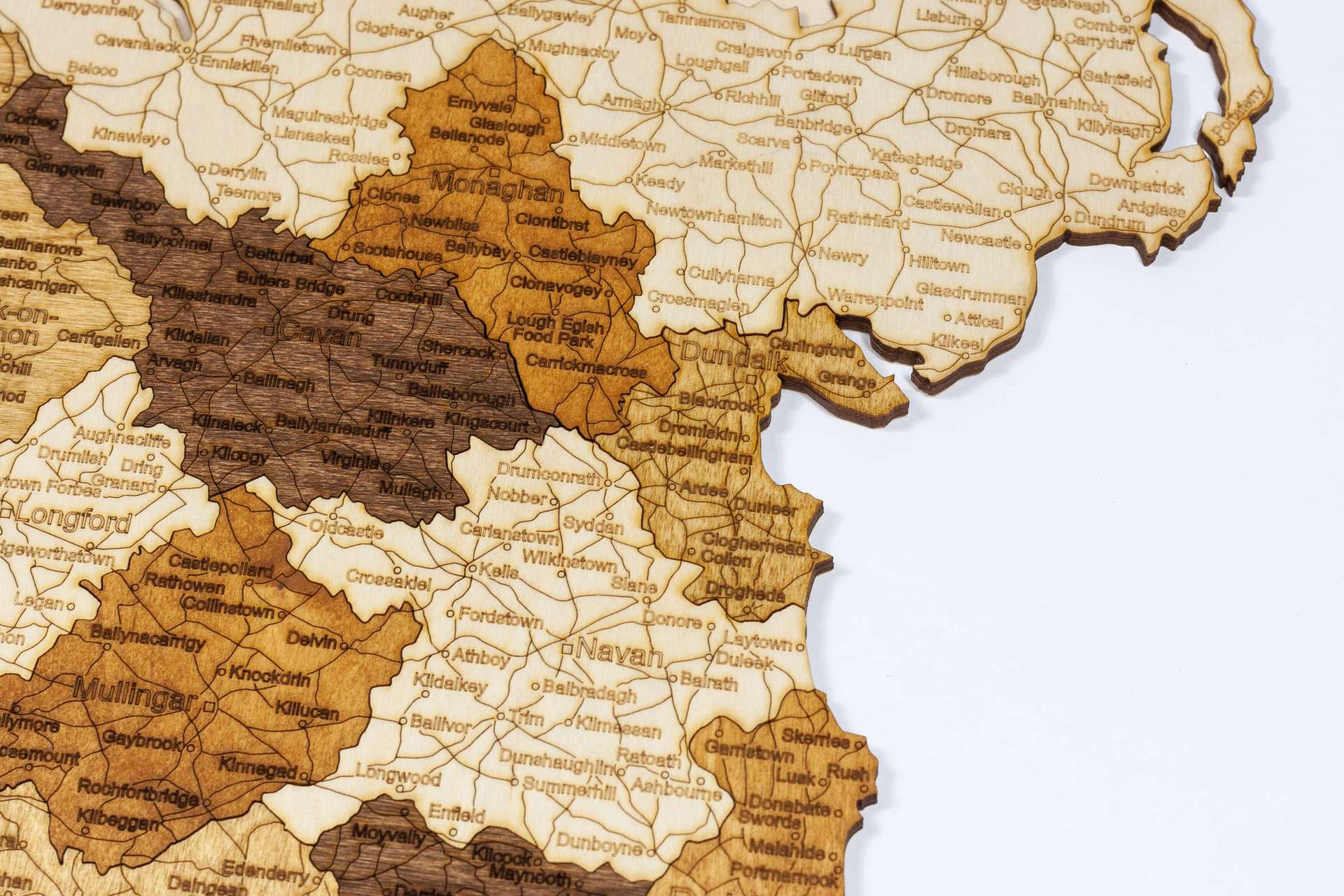 Mapa da Irlanda em madeira