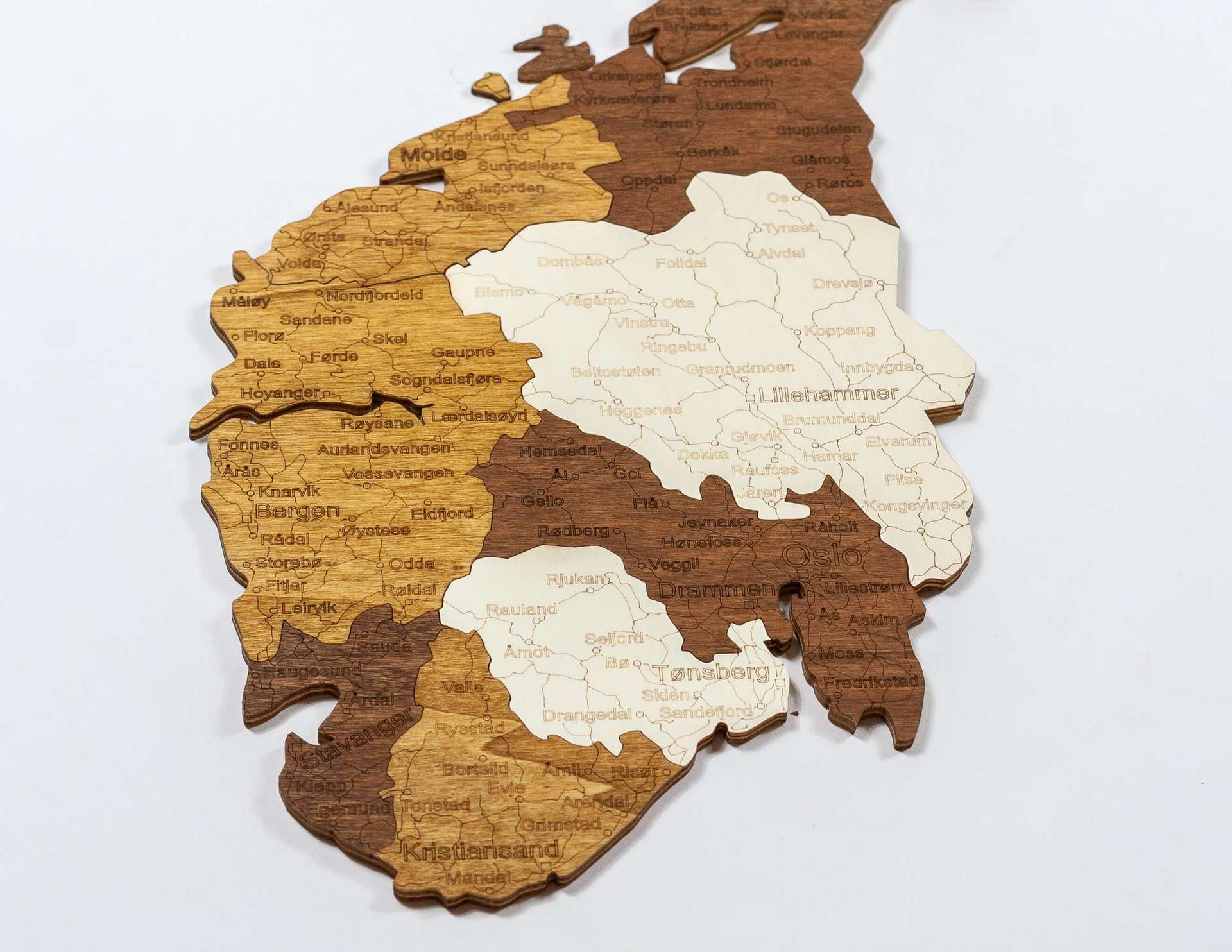 Wooden Map of Norway