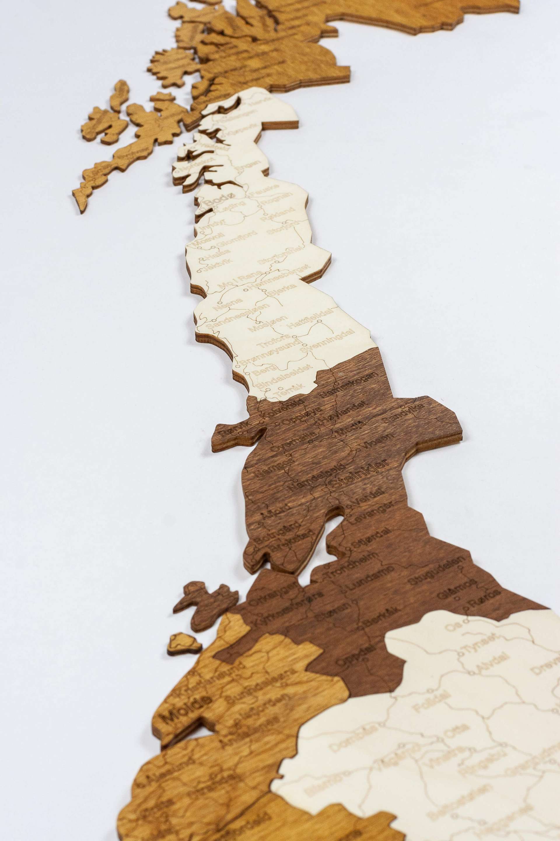 Wooden Map of Norway