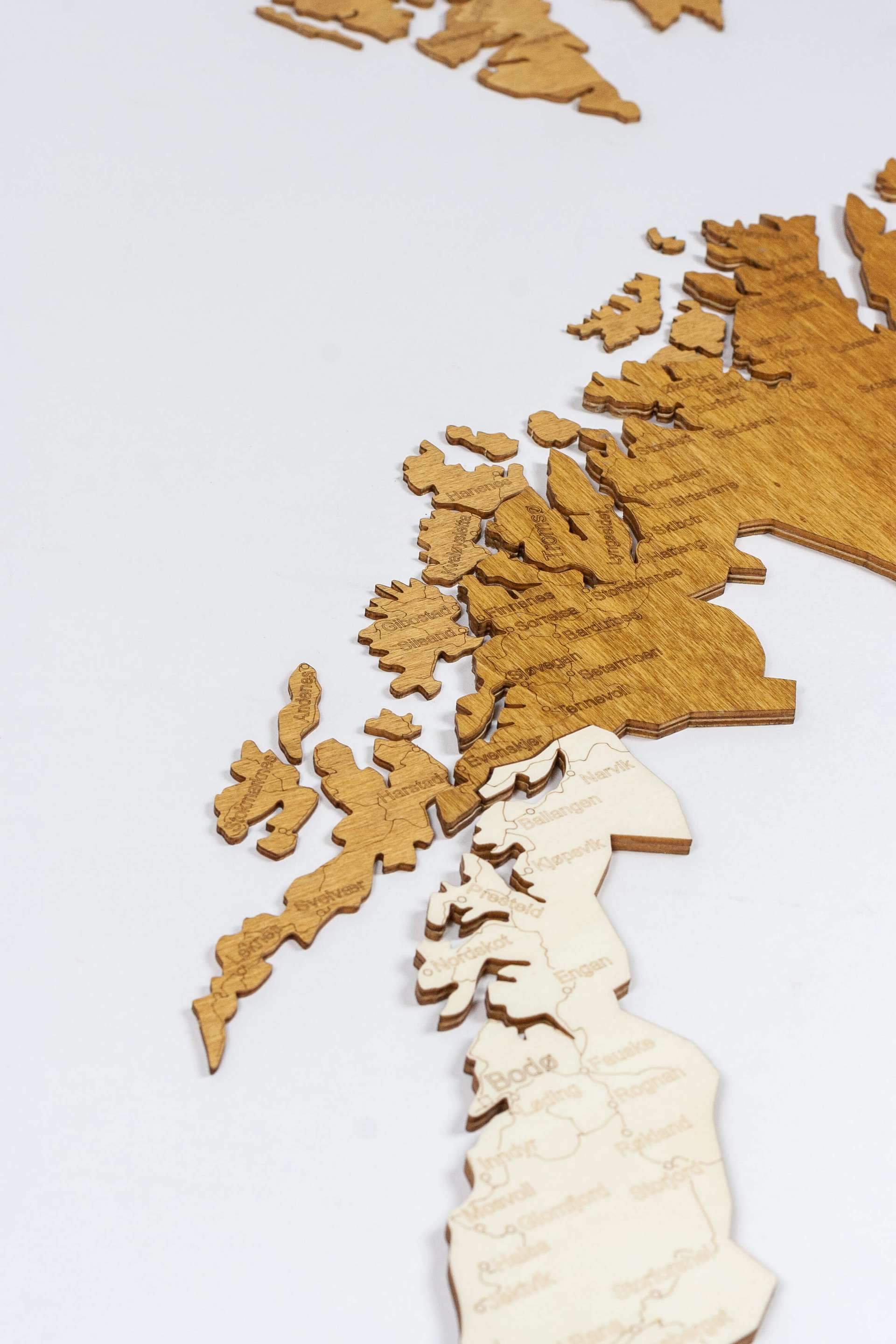 Wooden Map of Norway