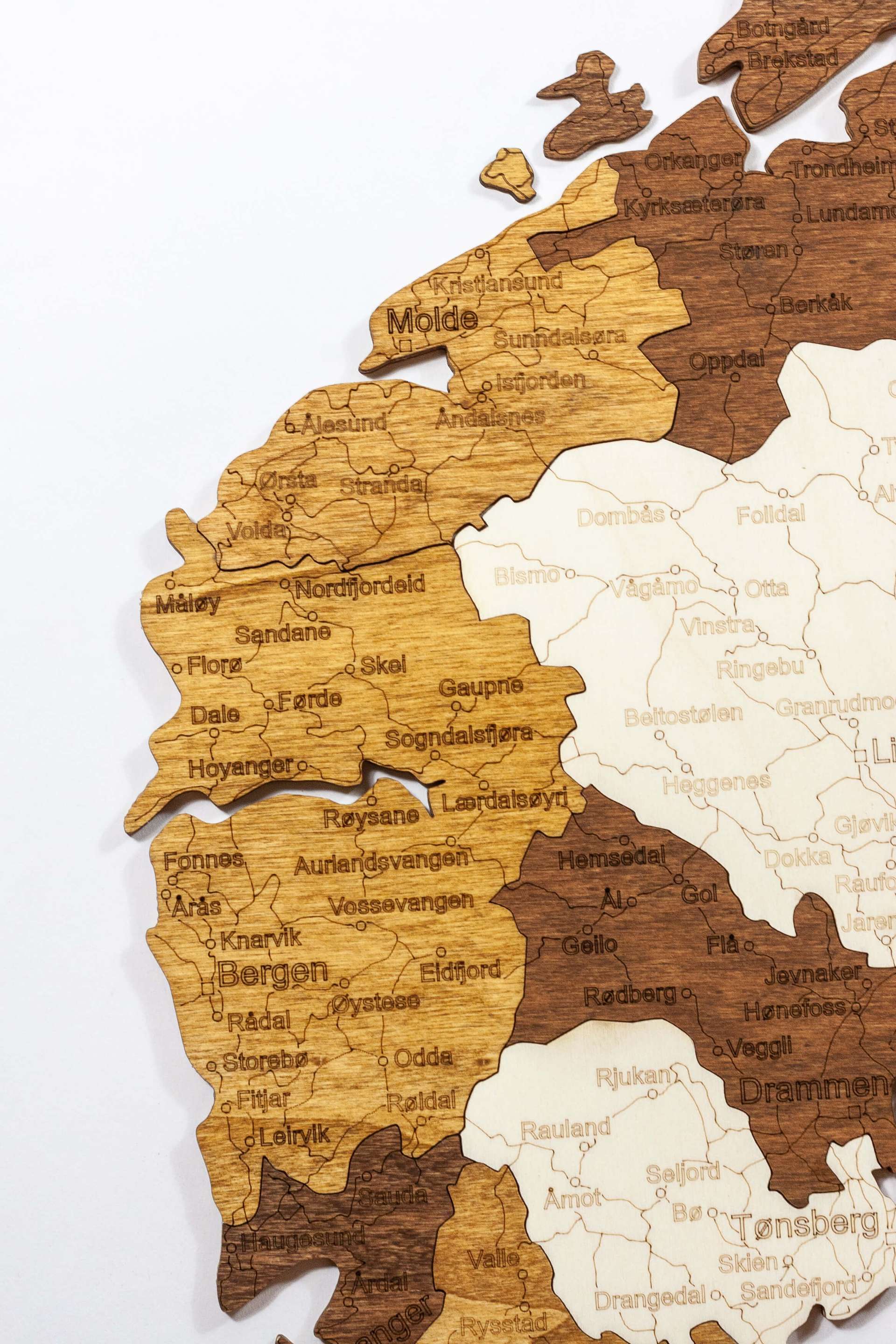 Wooden Map of Norway