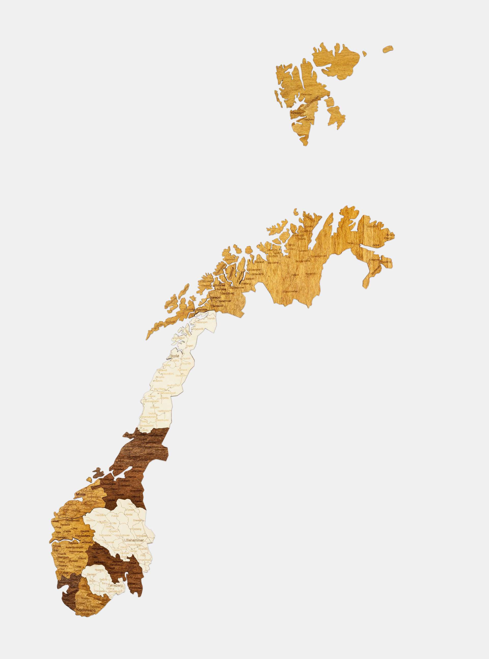 Wooden Map of Norway