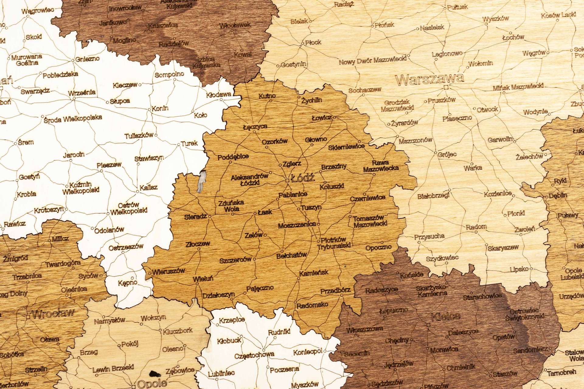 Holzwandkarte von Polen