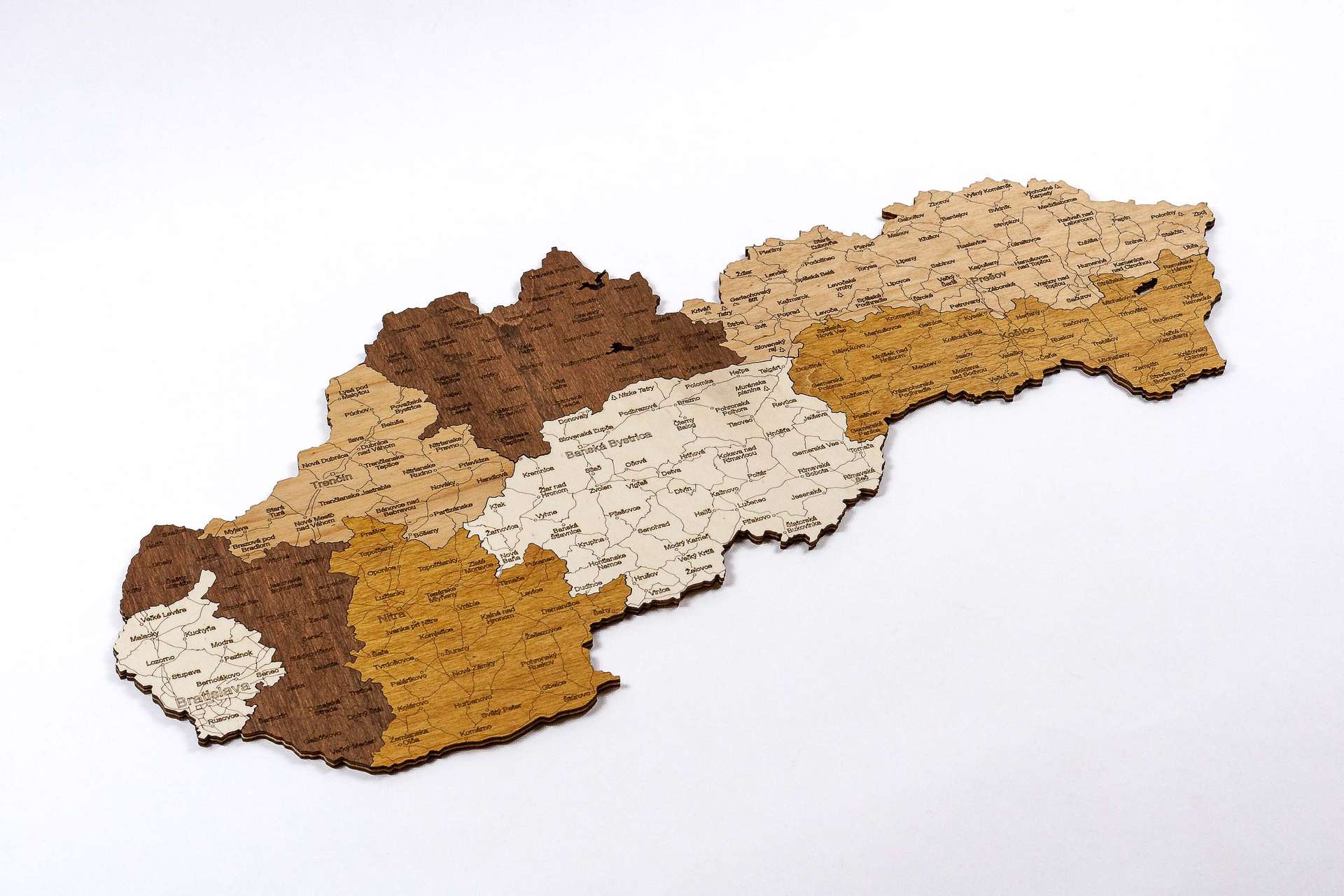 Wooden Map of Slovakia