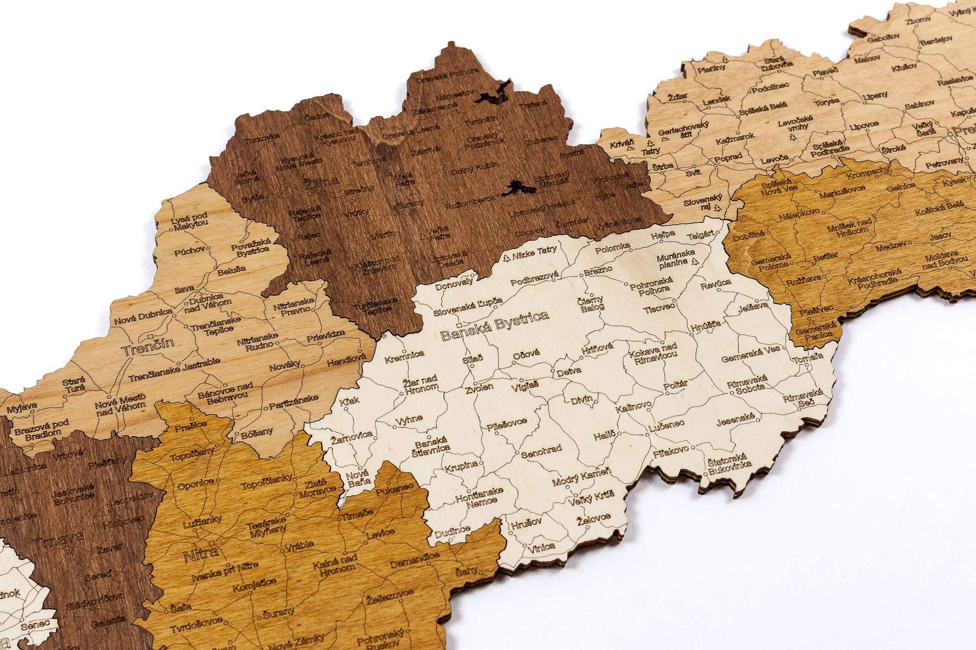 Wooden Map of Slovakia
