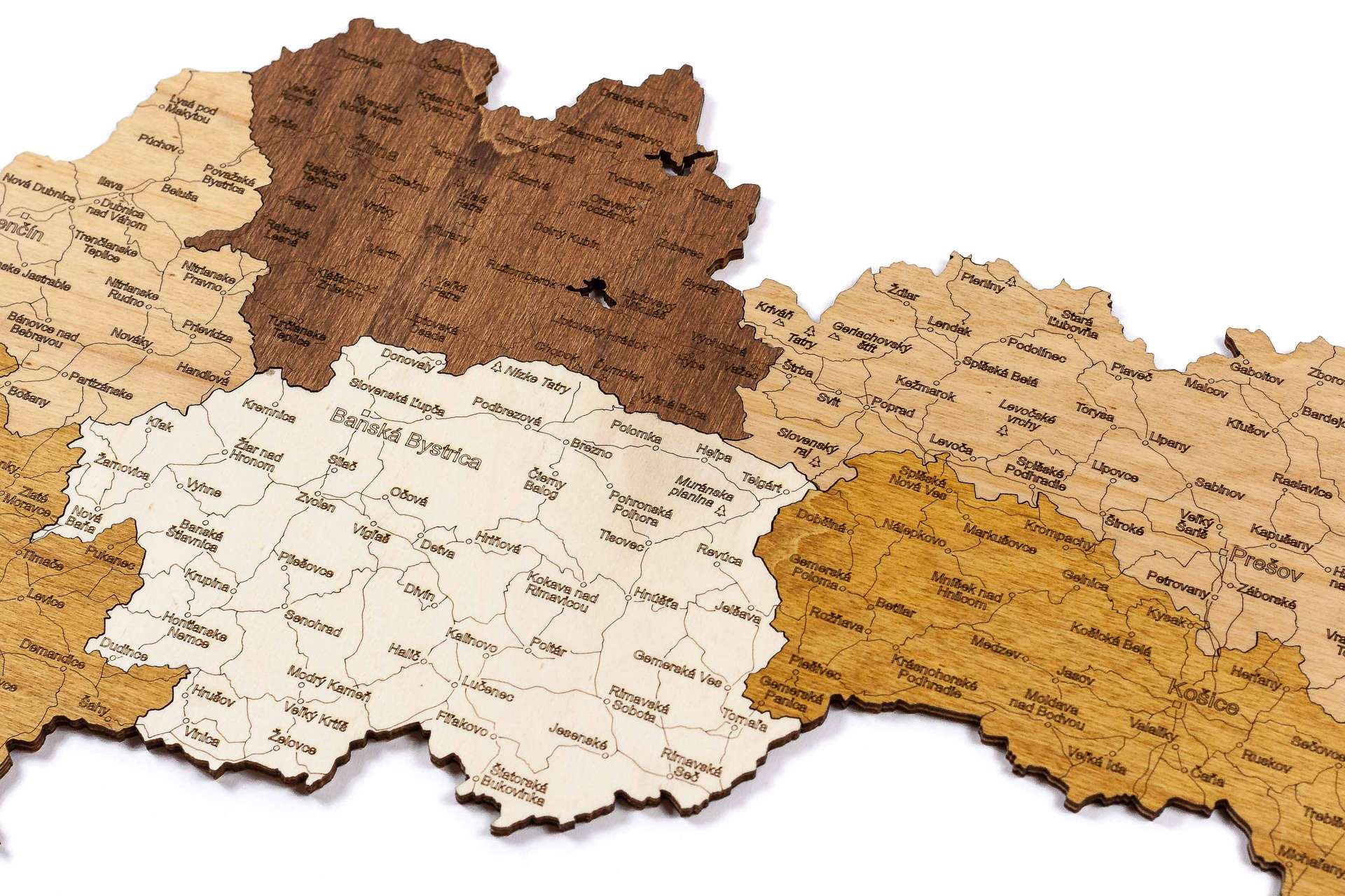 Wooden Map of Slovakia