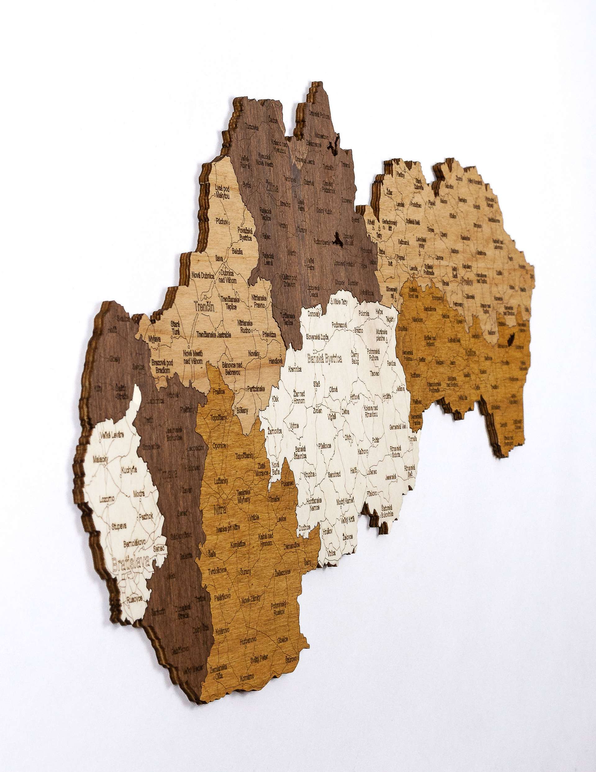 Wooden Map of Slovakia