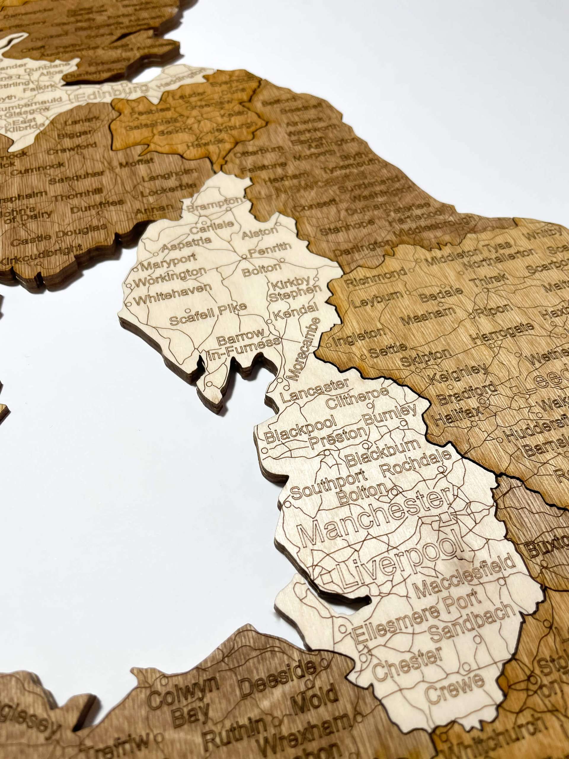 United Kingdom (British Isles + Ireland) Wooden Map