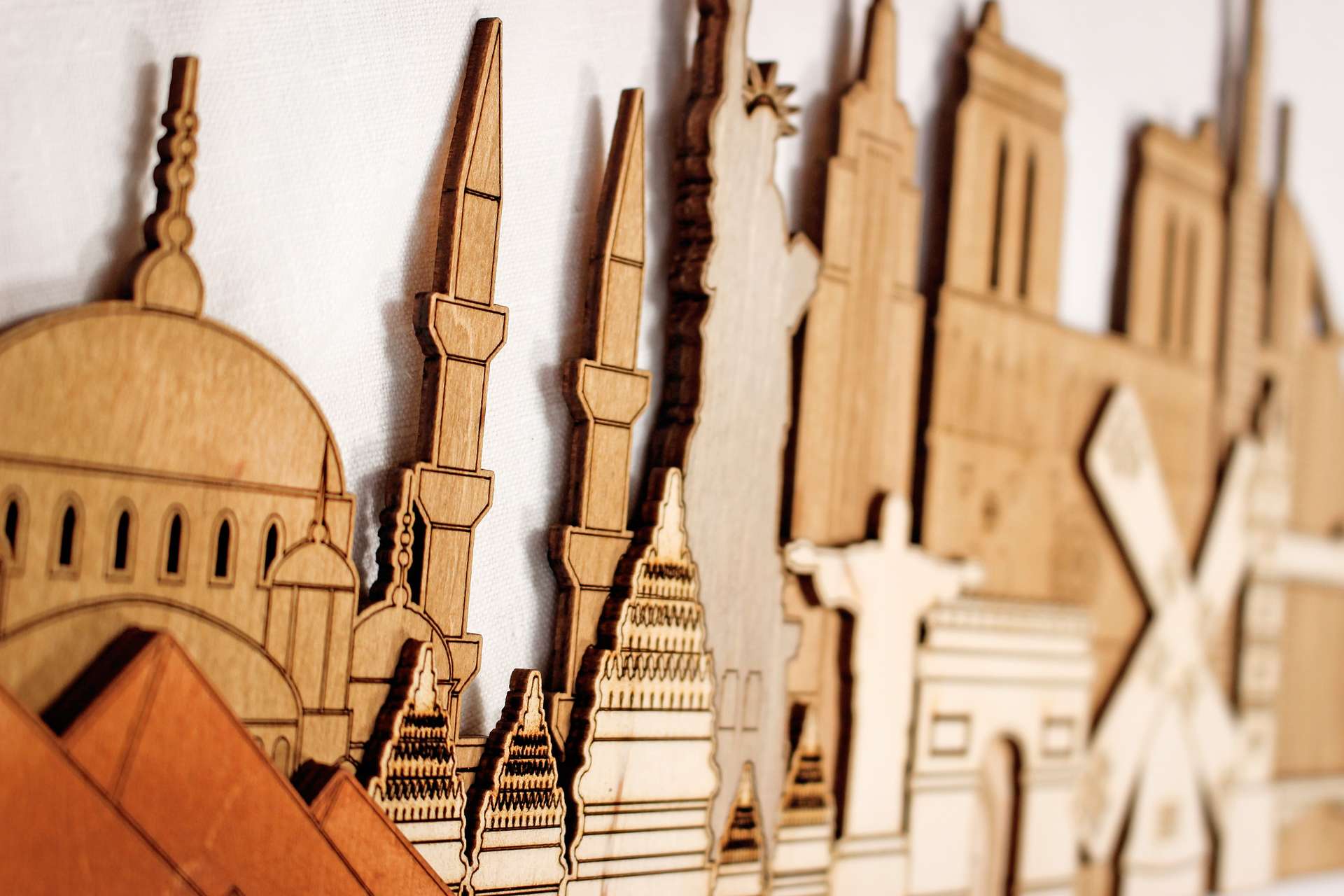 Wooden World Map Wall Decoration