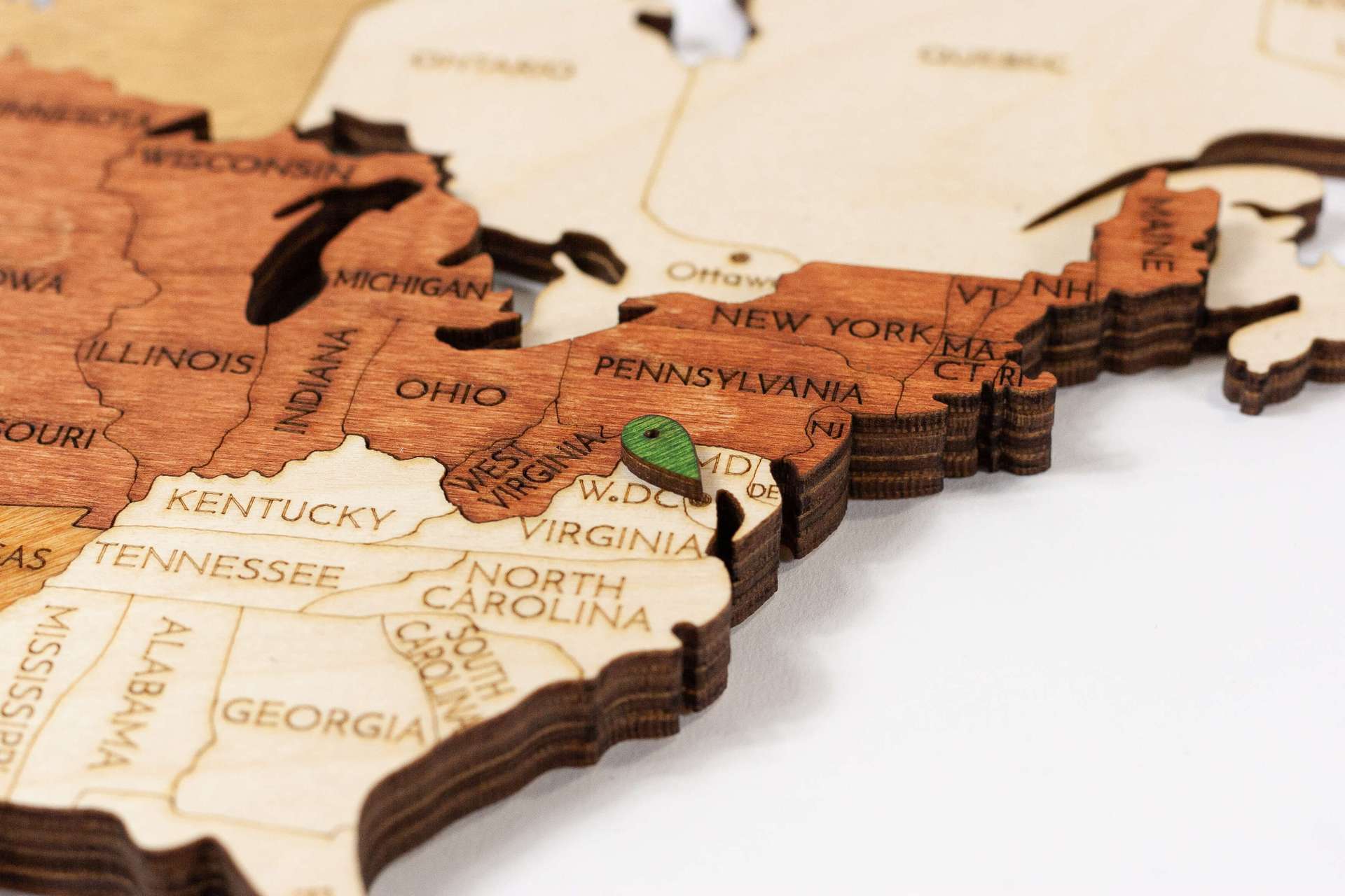 Wooden World Map Wall Decoration