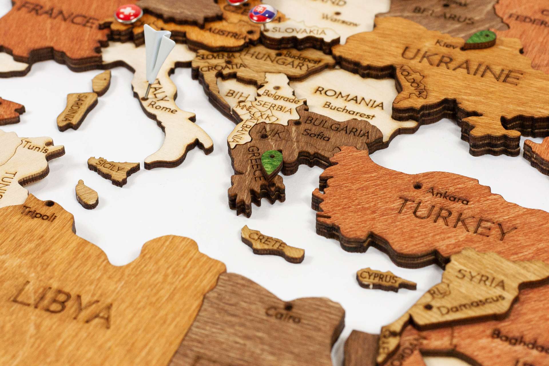 Wooden World Map Wall Decoration