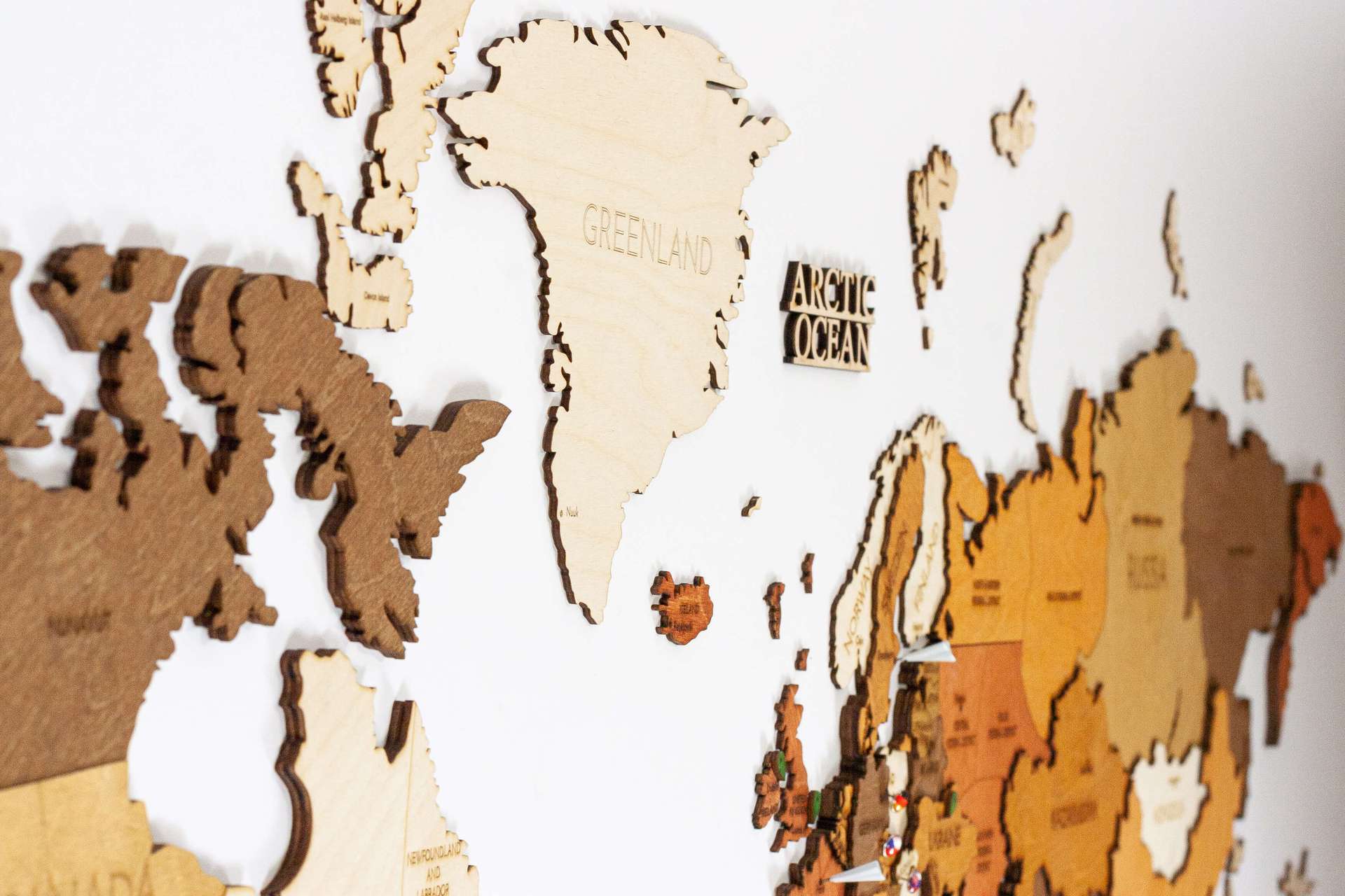 Wooden World Map Wall Decoration