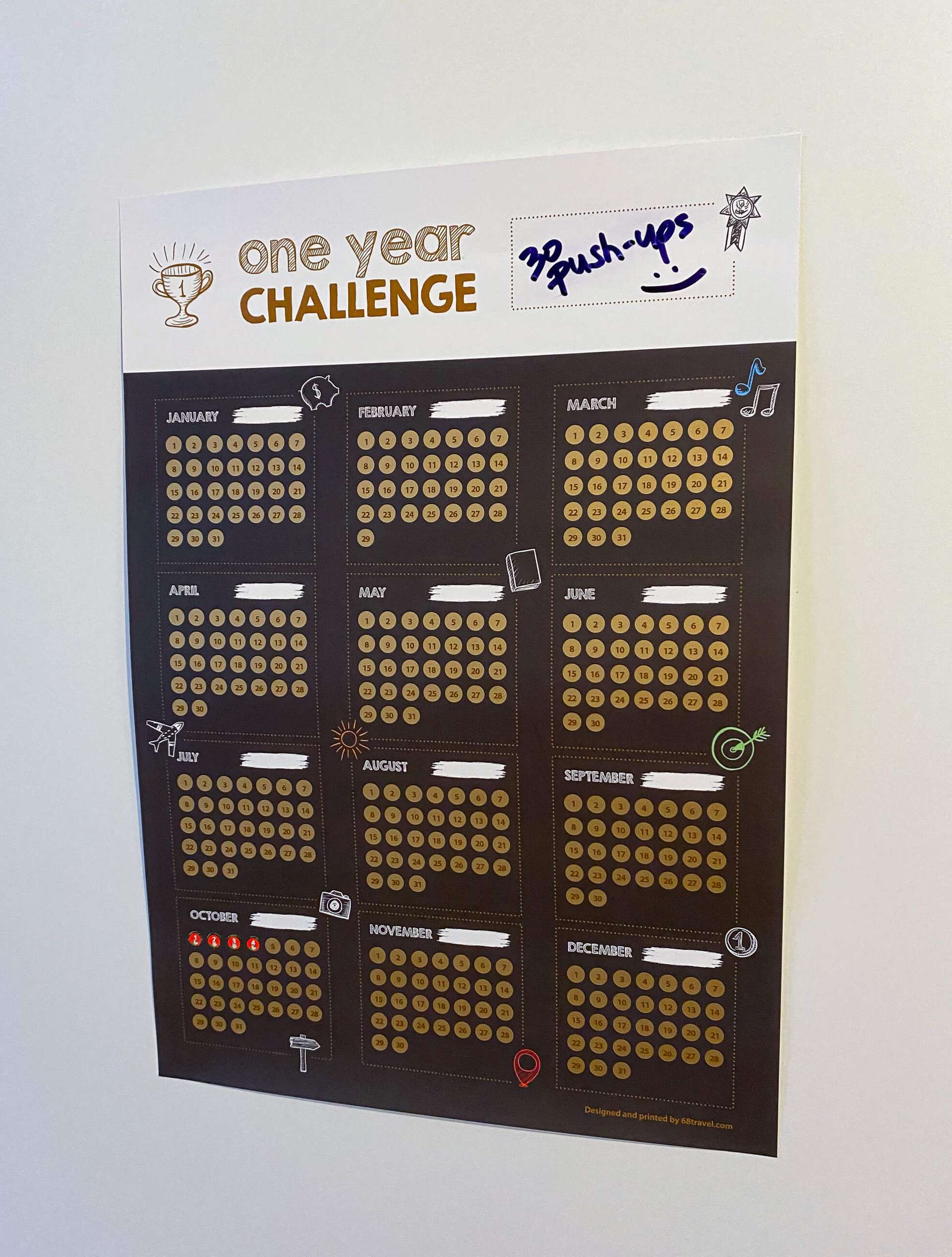One Year Challenge Scratch Poster