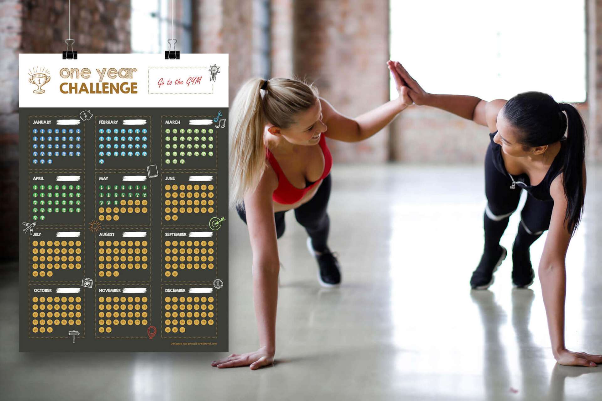 One Year Challenge Scratch Poster