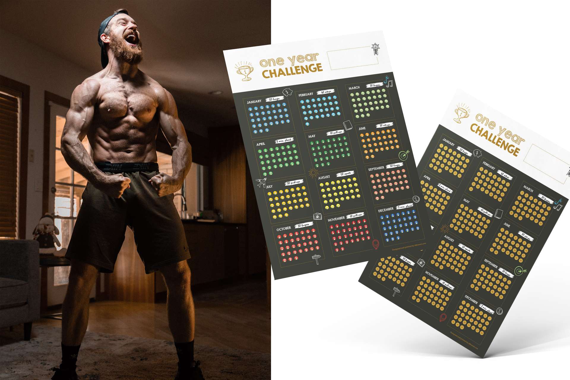 One Year Challenge Scratch Poster