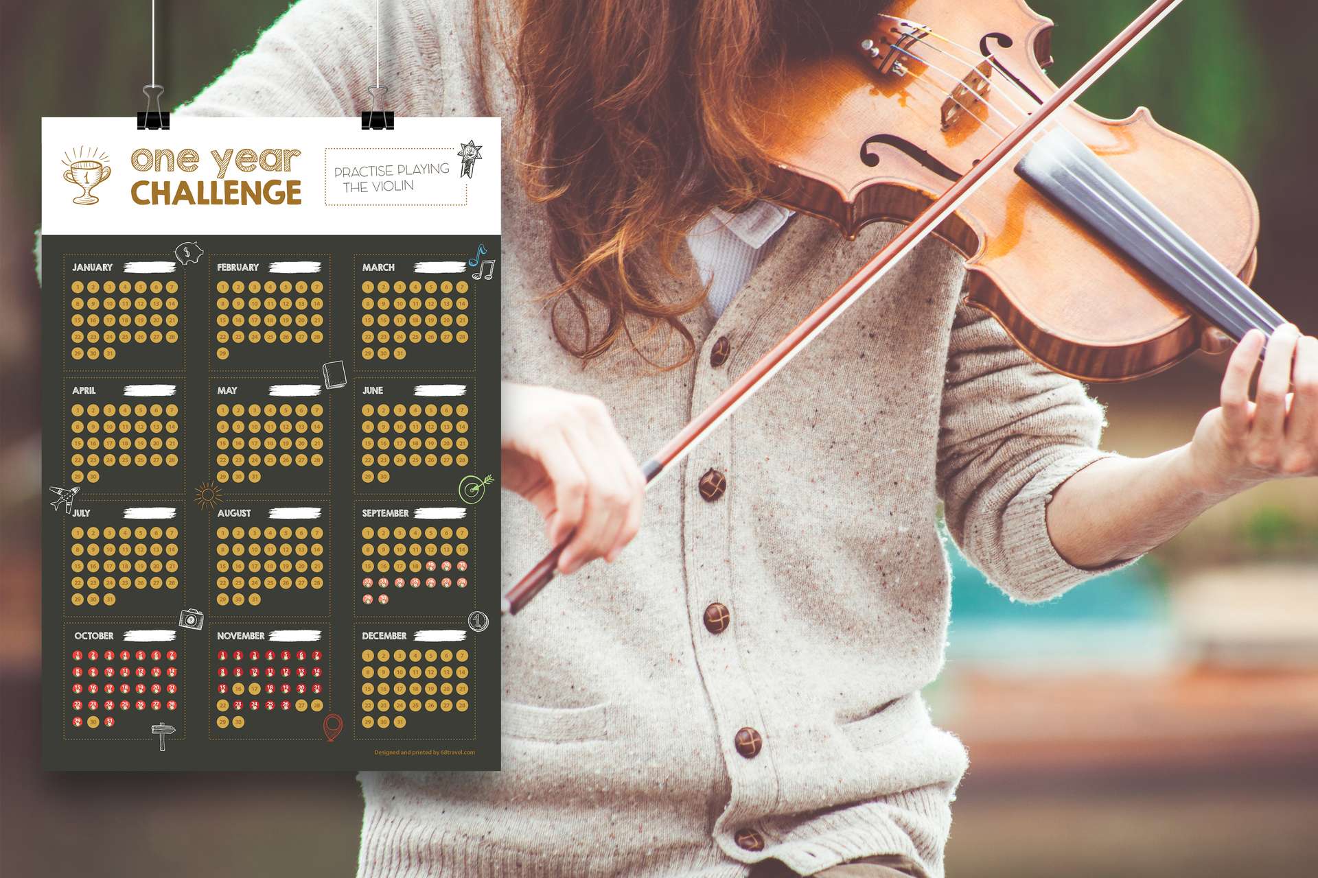 One Year Challenge Scratch Poster