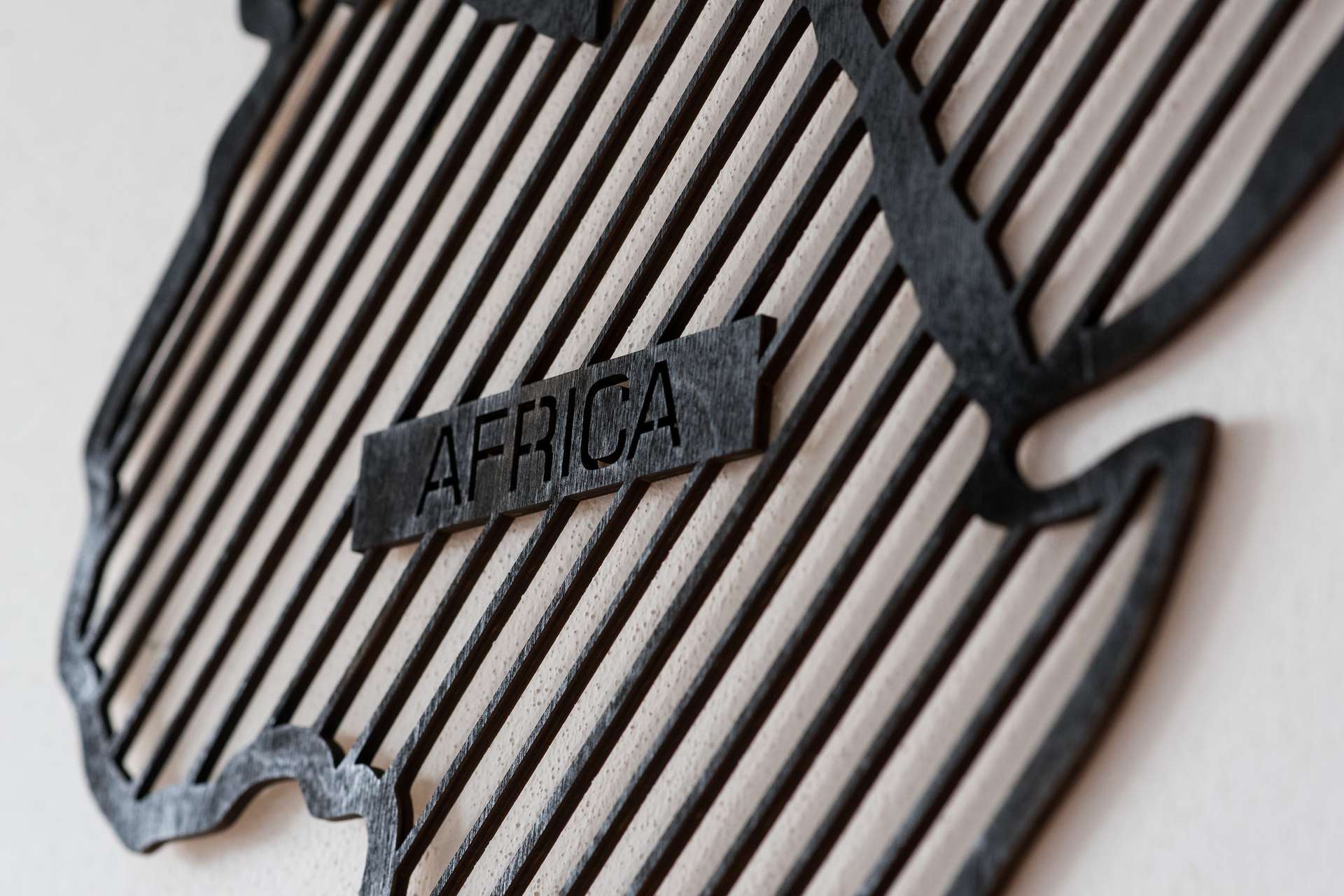 Line Wooden World Map - Minimalistic Wall Decoration