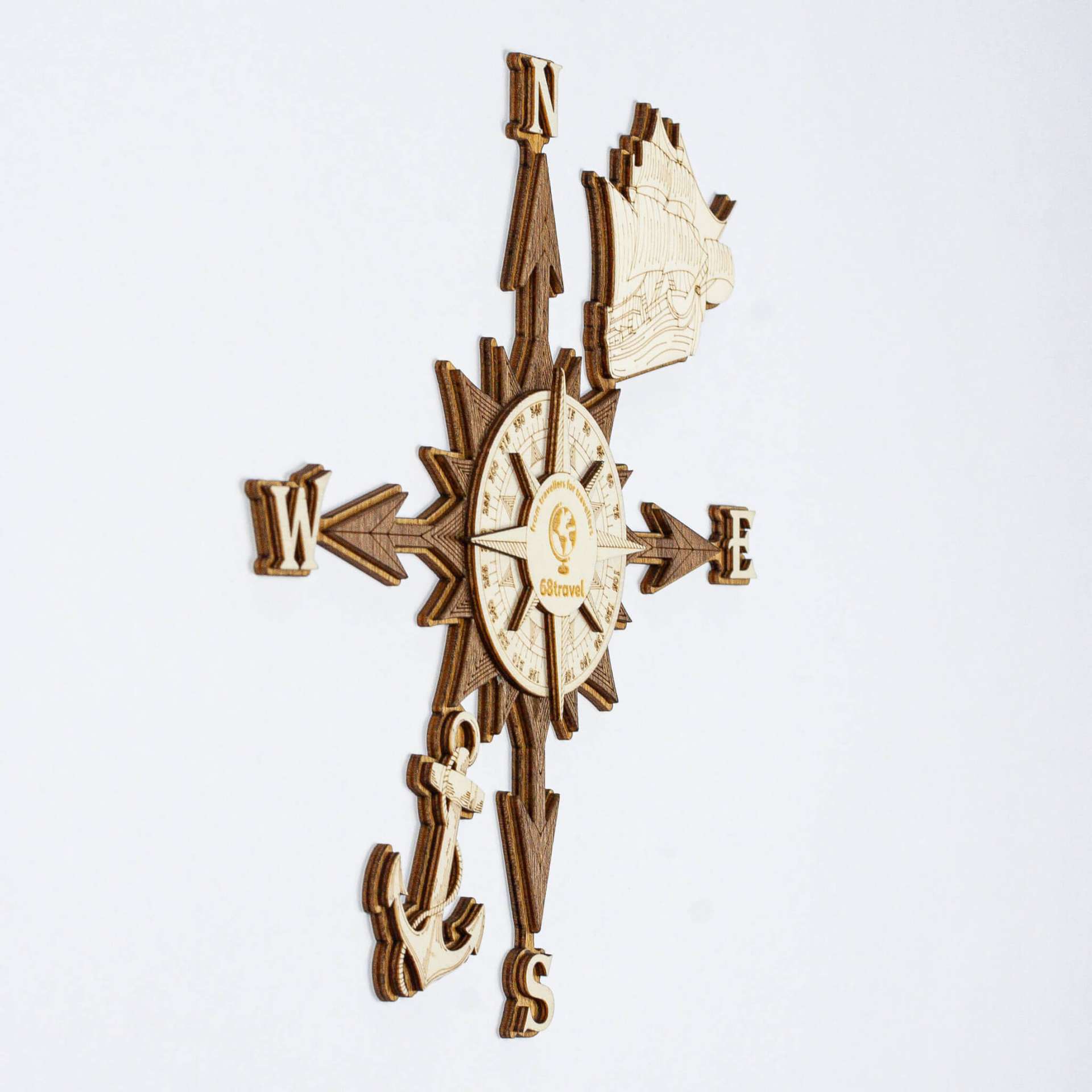 3D Wooden Compass