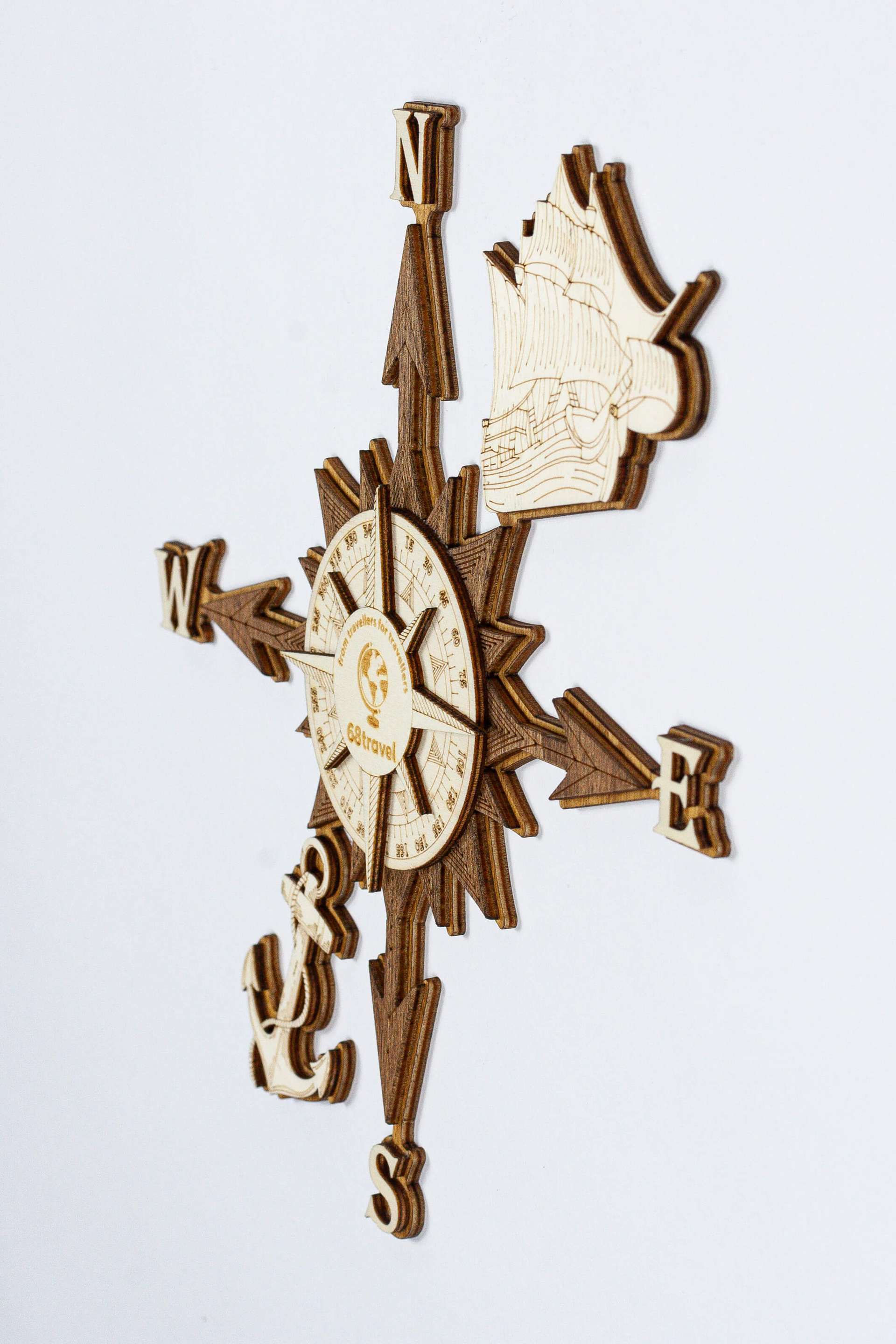3D Wooden Compass