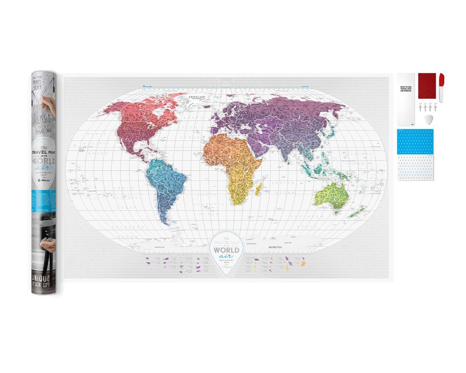 Mapamundi aéreo para rascar