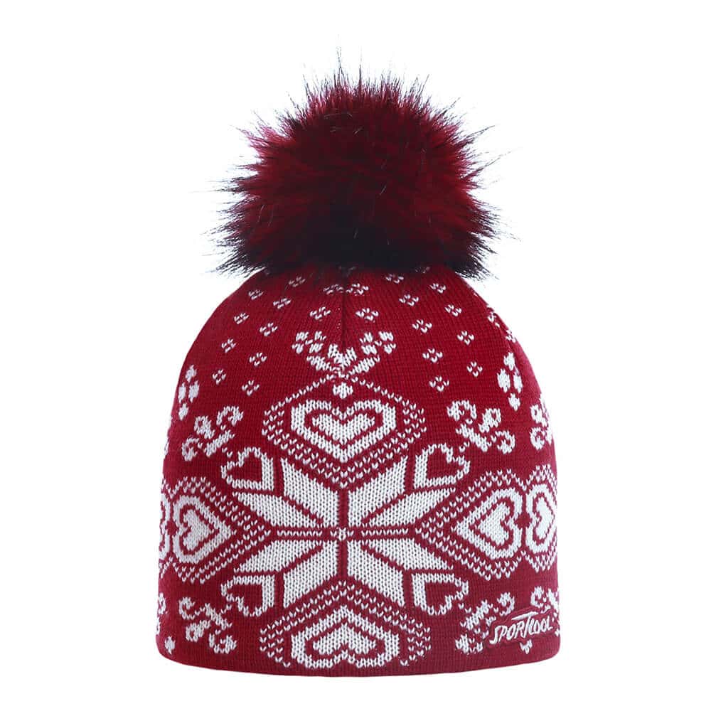 SportCool Women's Beanie with pom pom Norwegian pattern (208)