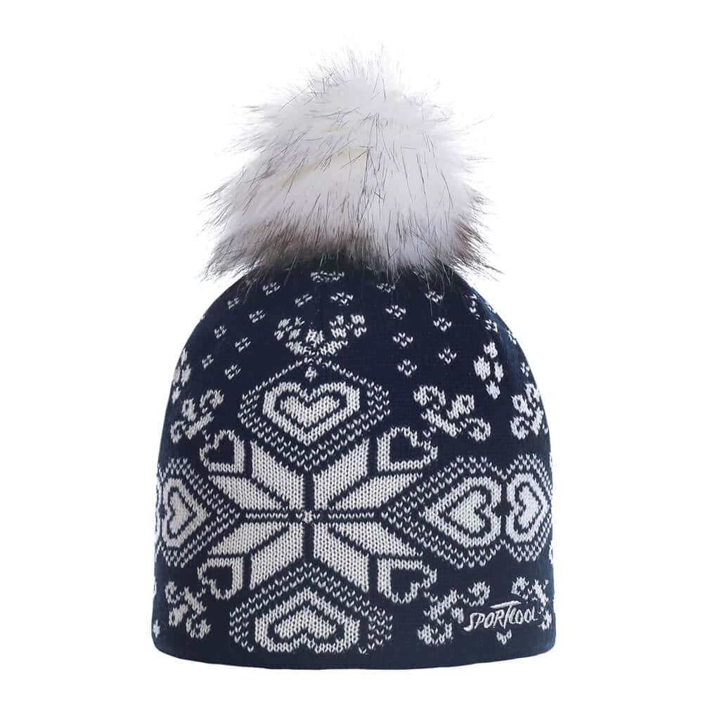 SportCool Women's Beanie with pom pom Norwegian pattern (208)