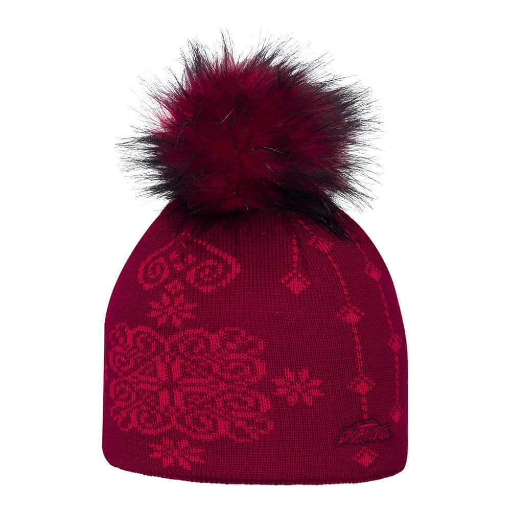 SportCool Women's Beanie with pom pom Folk pattern (284)