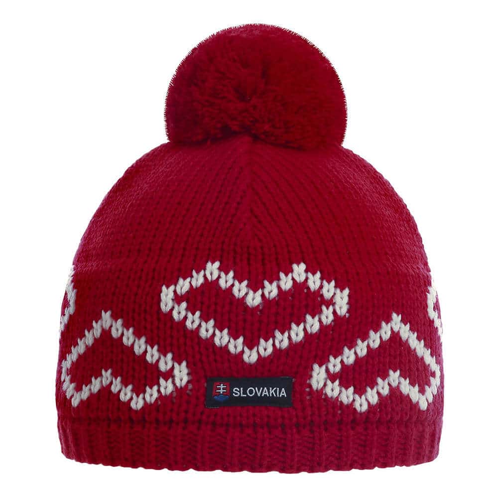 SportCool Women's Beanie with pom pom Čičmany pattern (285)